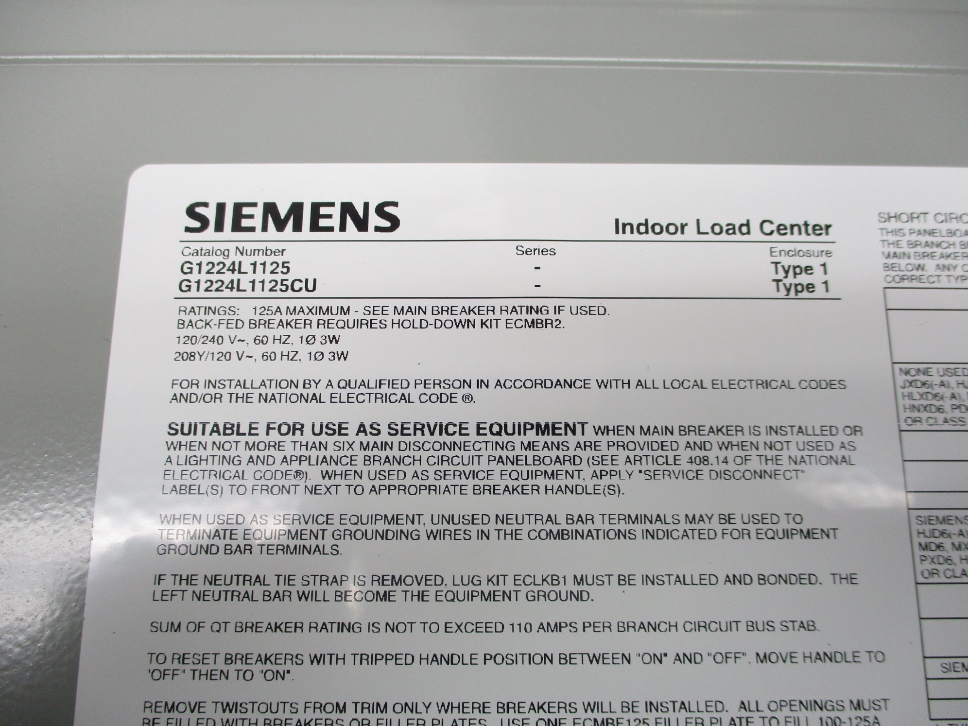 SIEMENS G1224L1125 NSMP