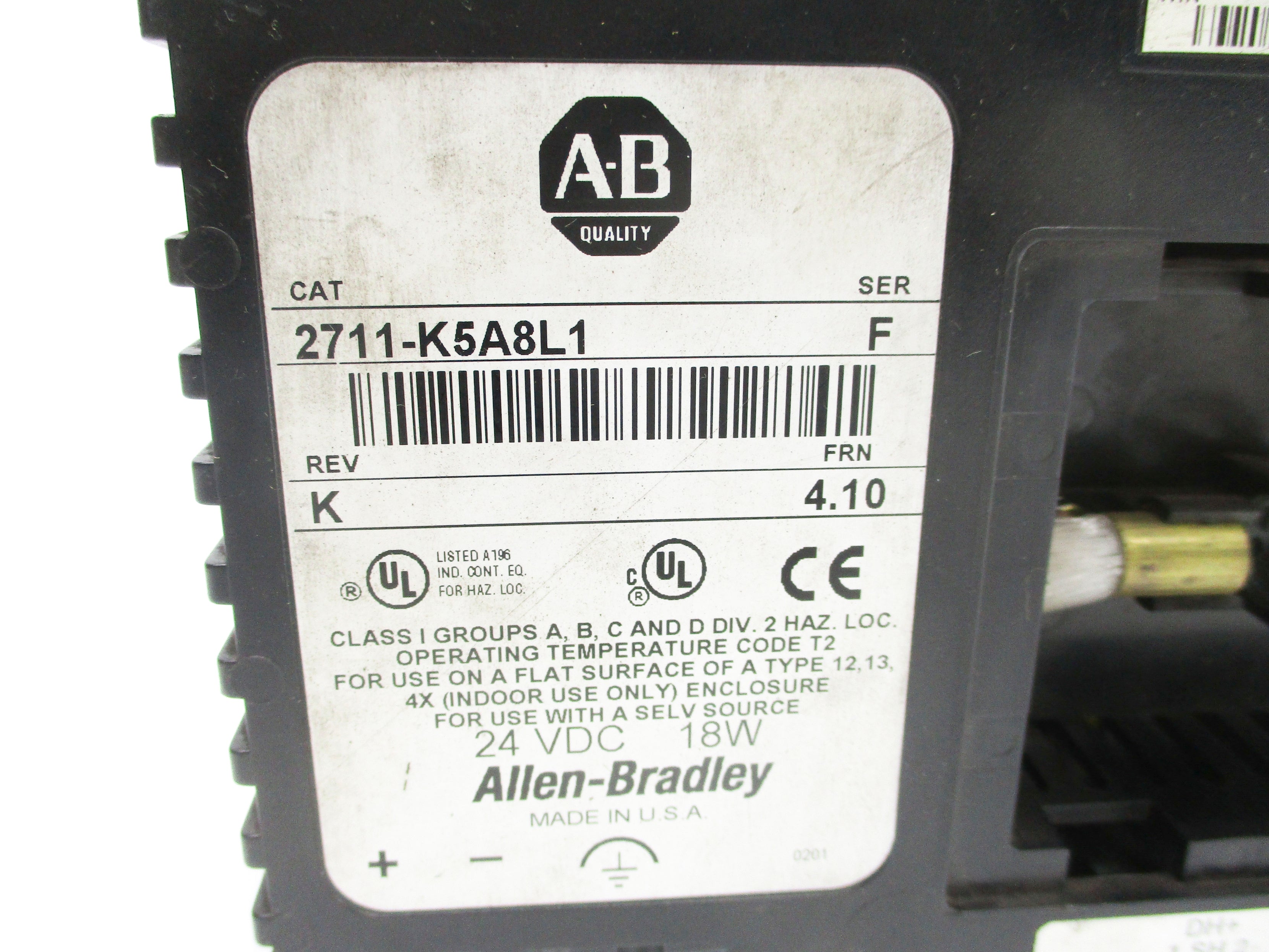 ALLEN BRADLEY 2711-K5A8L1 SER. F F/W 4.10 UNMP