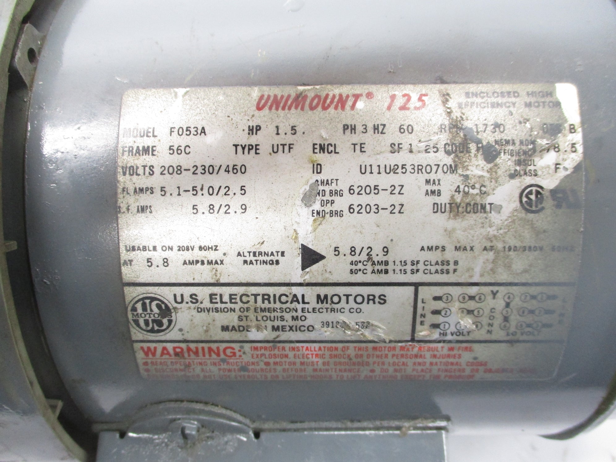 US ELECTRICAL F053A UNMP
