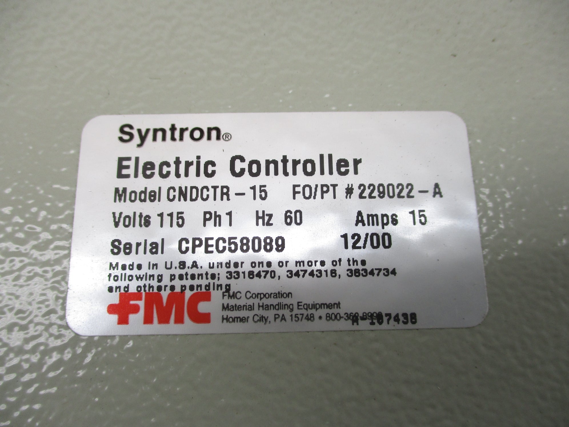 FMC CNDCTR-15 NSMP