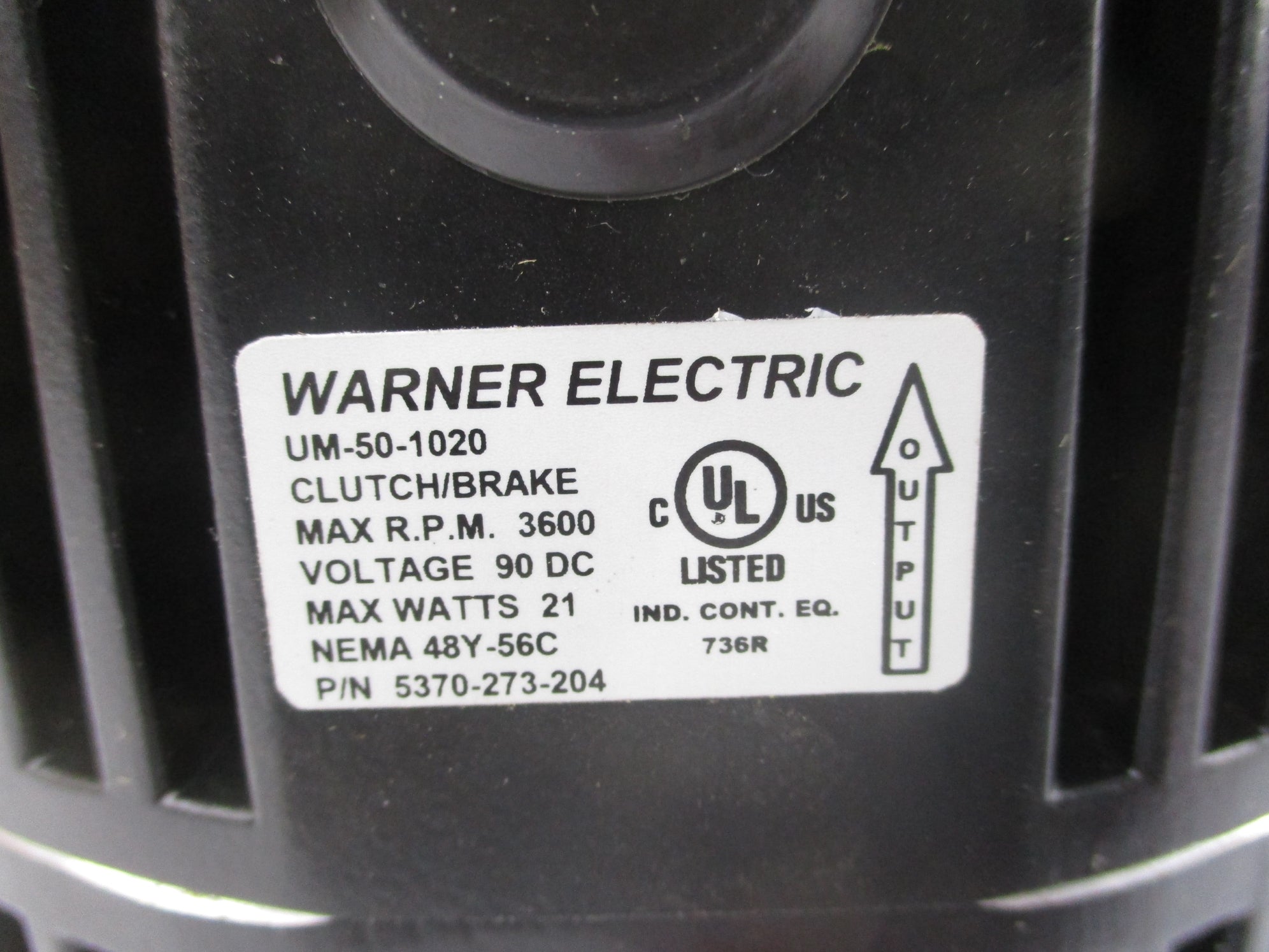 WARNER ELECTRIC 5370-273-204 UM-50-1020 90VDC NSMP