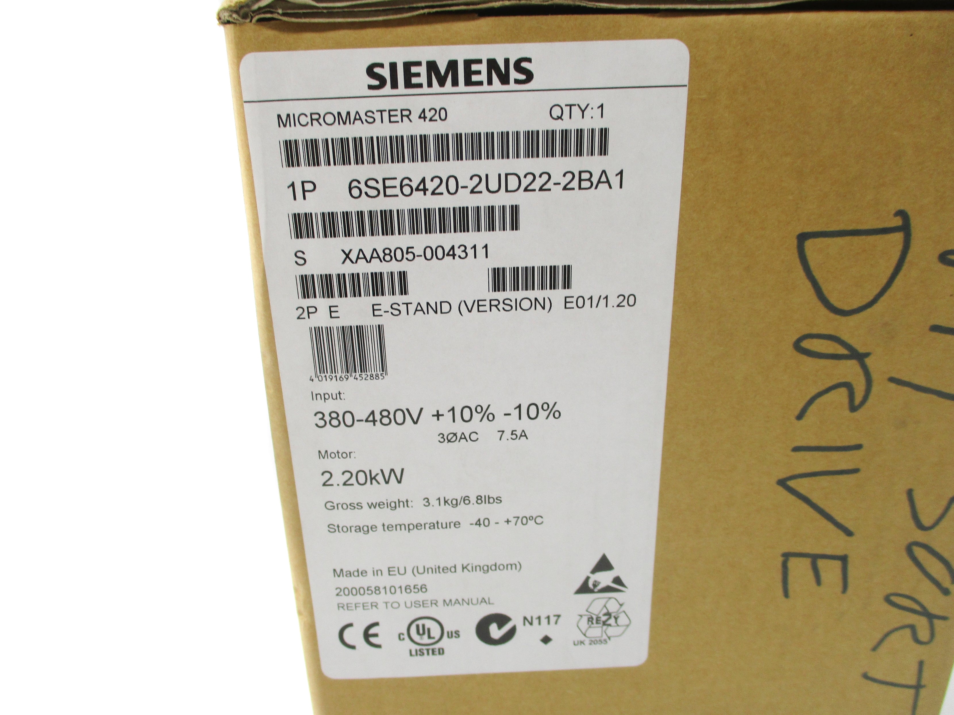 SIEMENS 6SE6420-2UD22-2BA1 NSFS