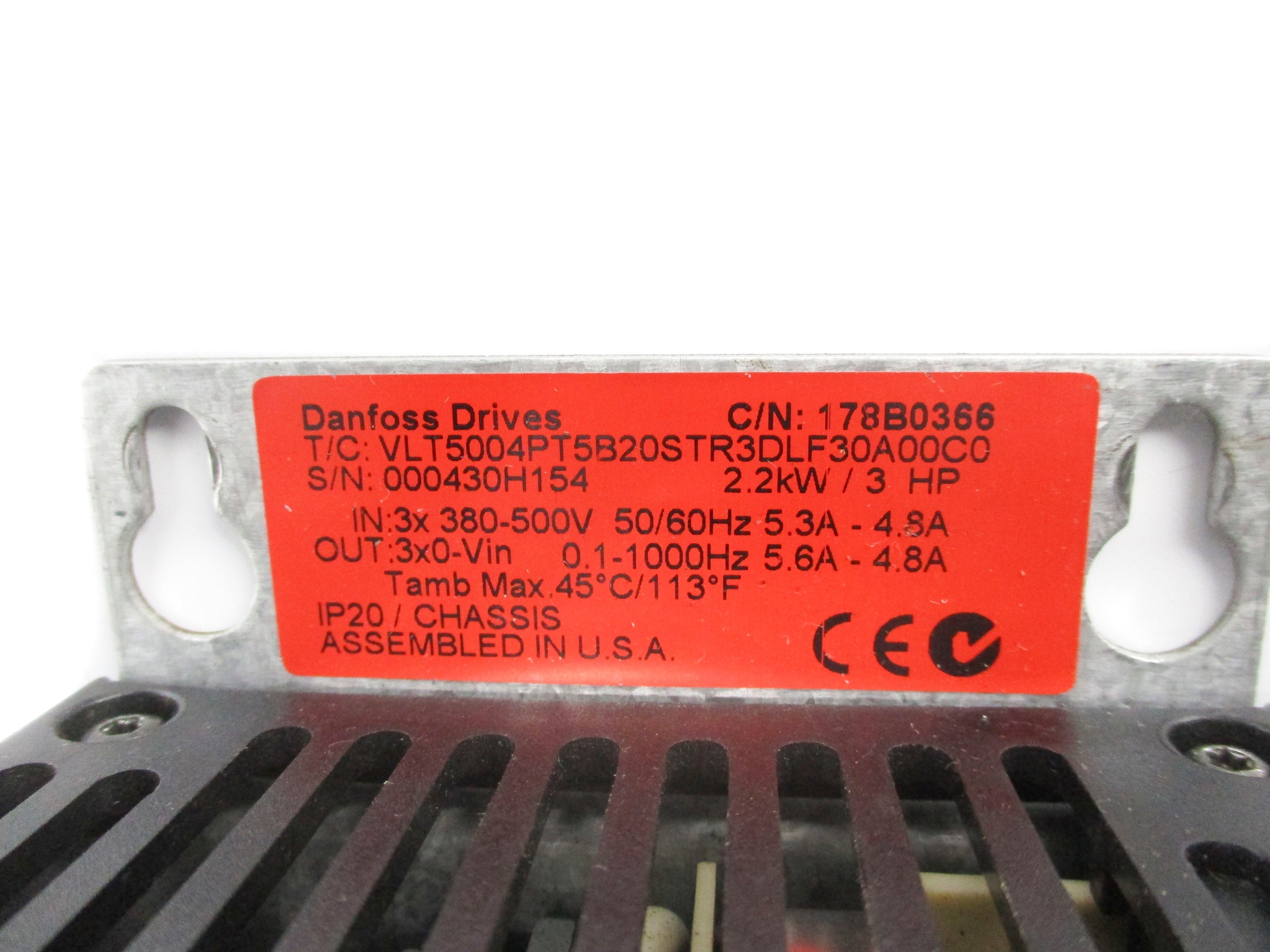 DANFOSS VLT5004PT5B20STR3DLF30A00C0 UNMP