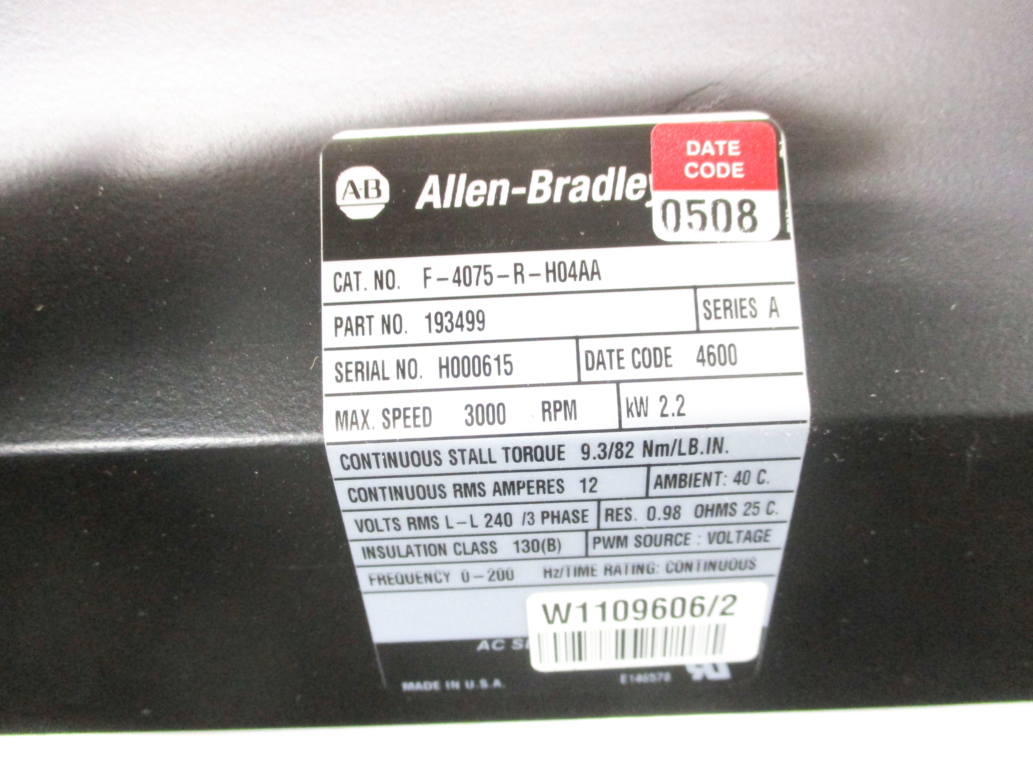 ALLEN BRADLEY F-4075-R-H04AA SER. A NSNP