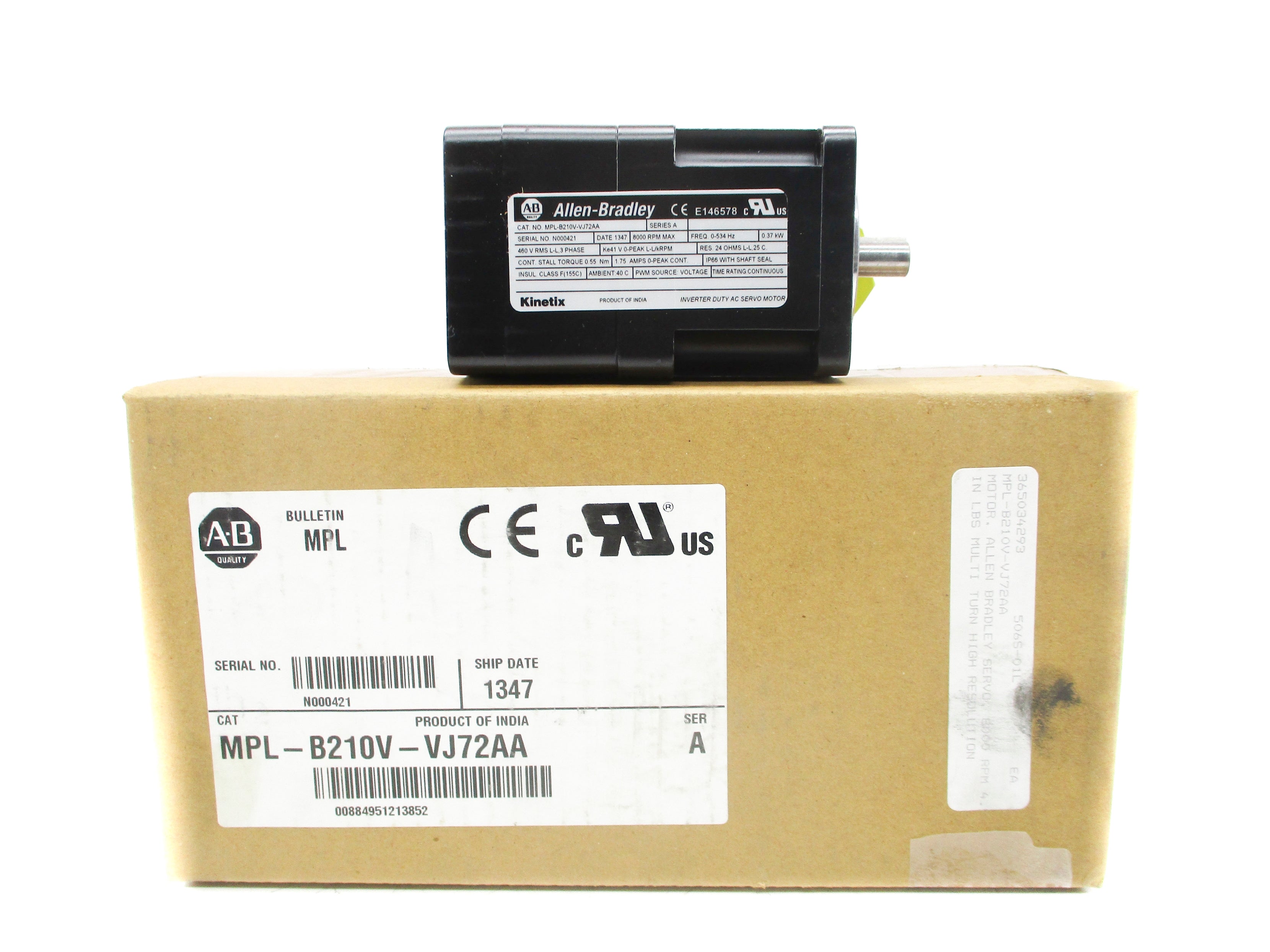 ALLEN BRADLEY MPL-B210V-VJ72AA SER. A NSMP