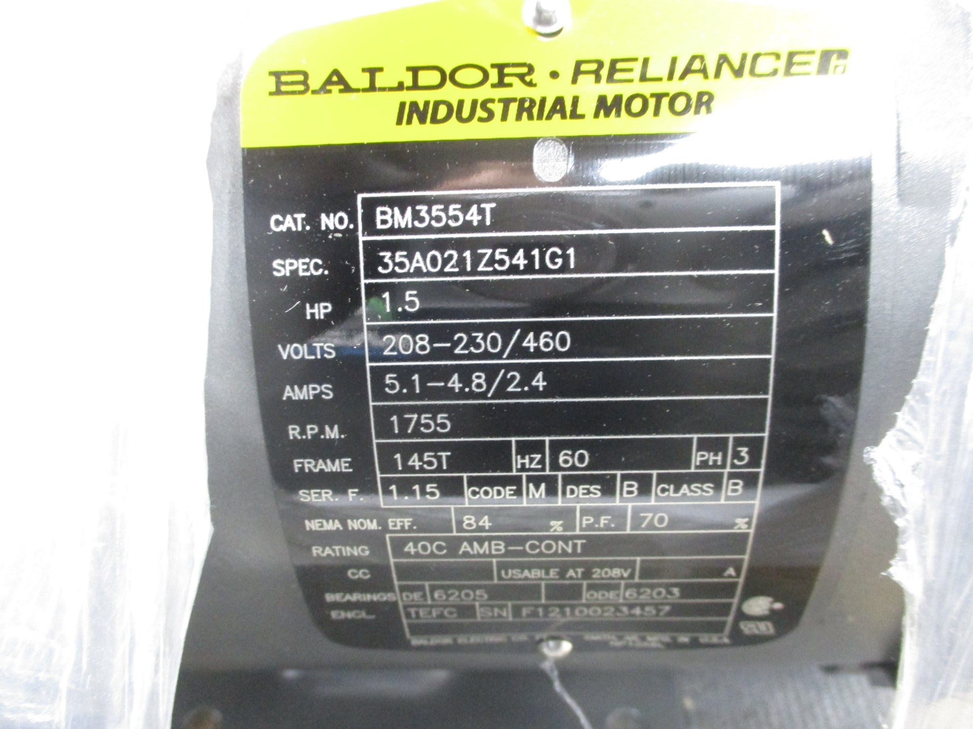 BALDOR BM3554T 1755RPM NSMP