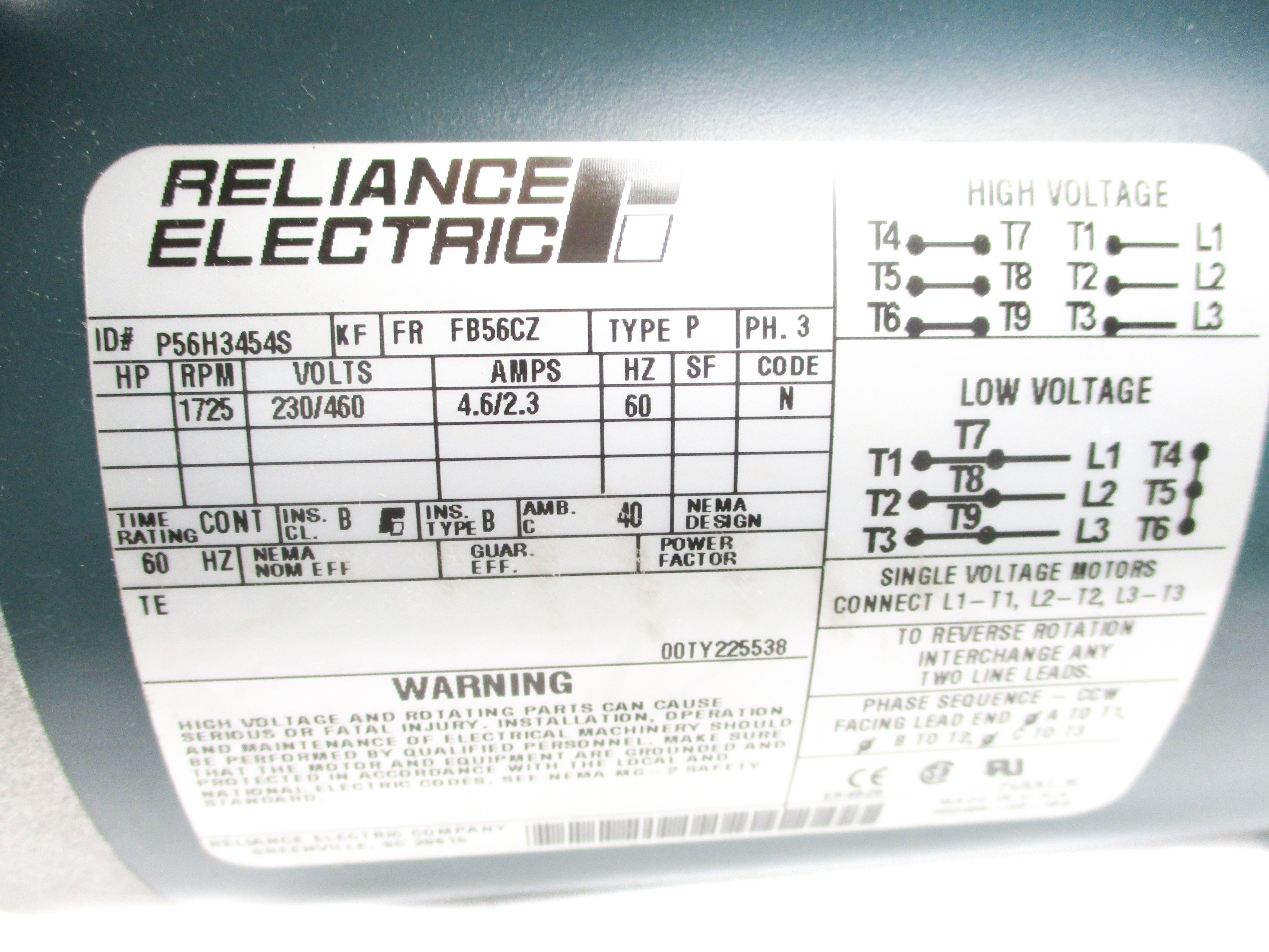 RELIANCE ELECTRIC P56H3454S NSNP