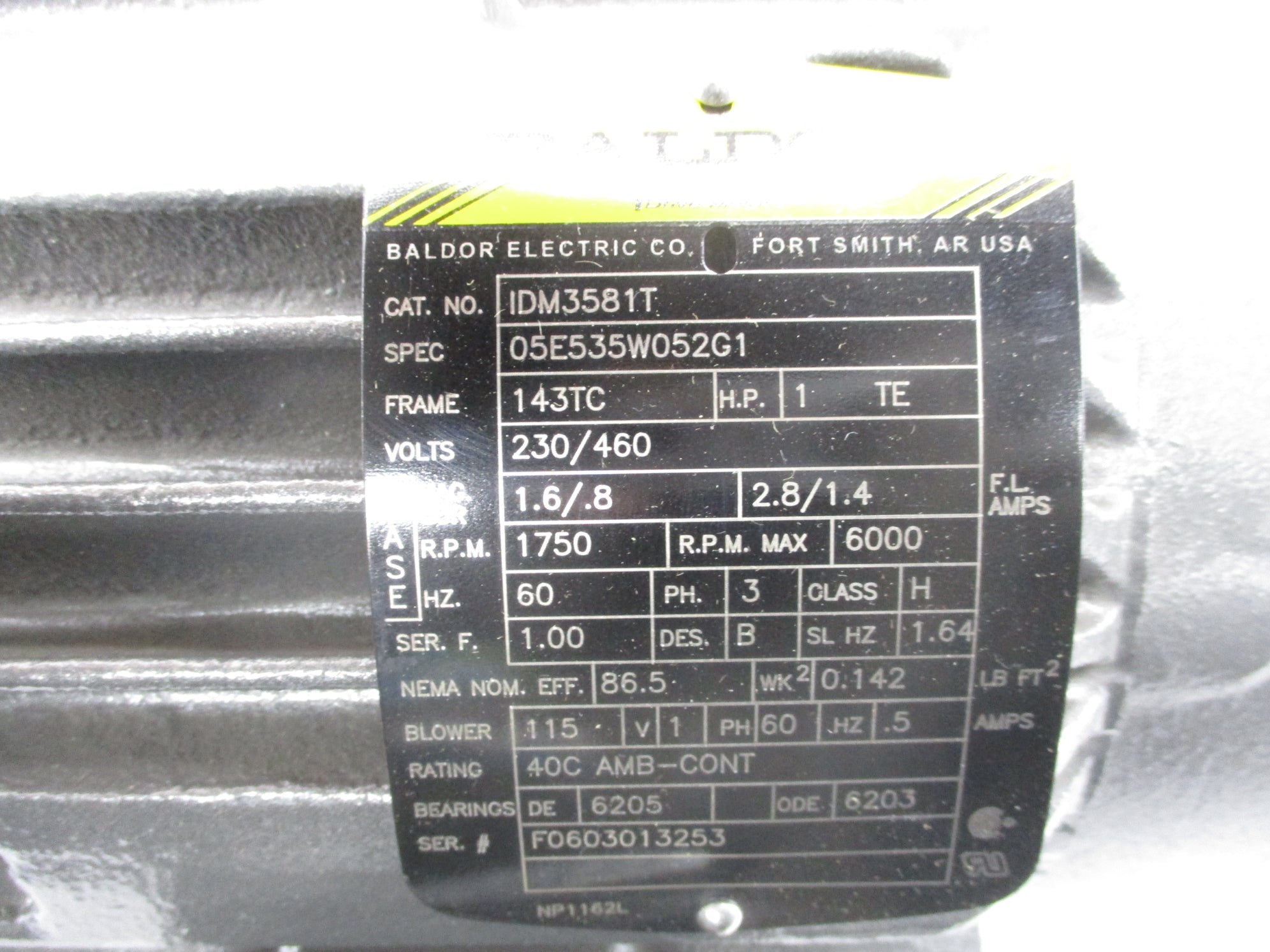 BALDOR IDM3581T 1750RPM NSNP