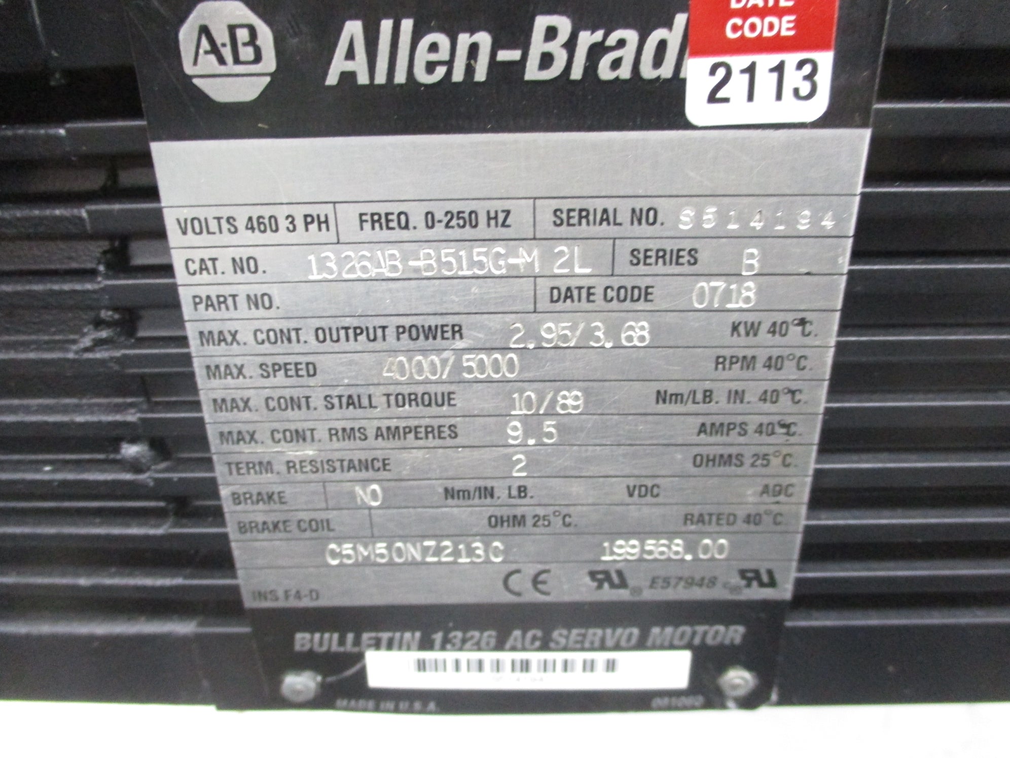 ALLEN BRADLEY 1326AB-B515G-M2L SER. B REMAN