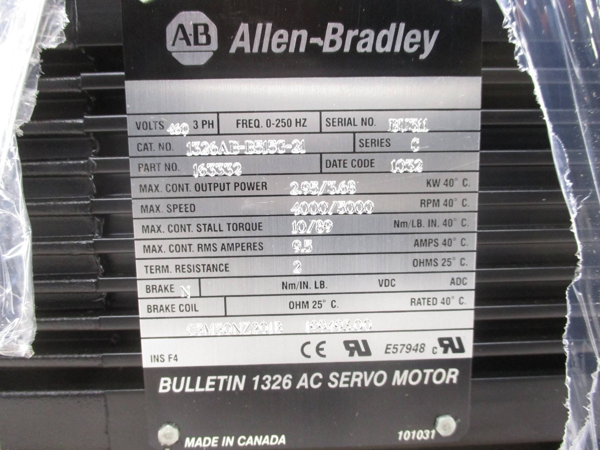 ALLEN BRADLEY 1326AB-B515G-21 SER. C NSMP