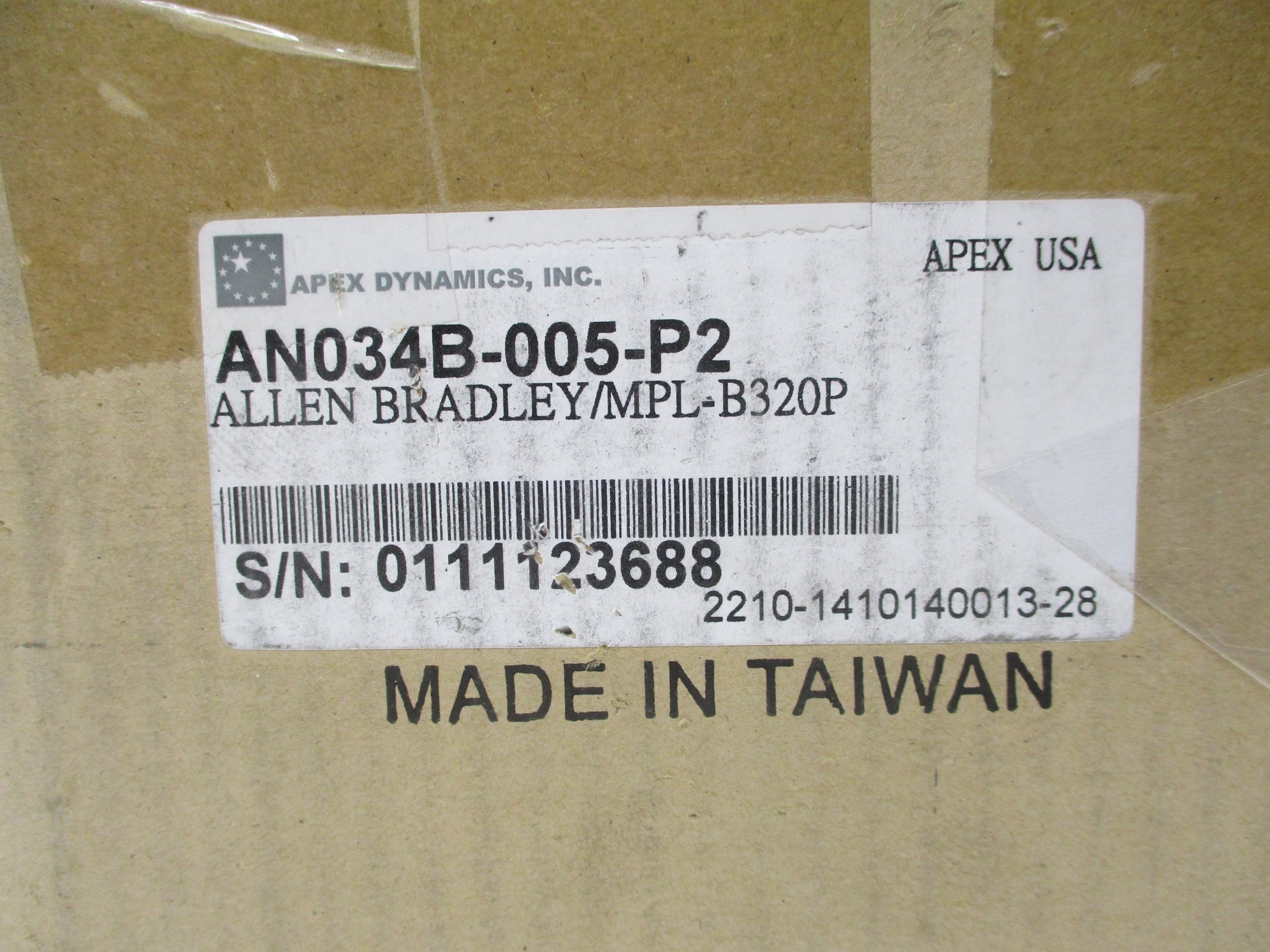 APEX DYNAMICS AN034B-005-P2 NSFS