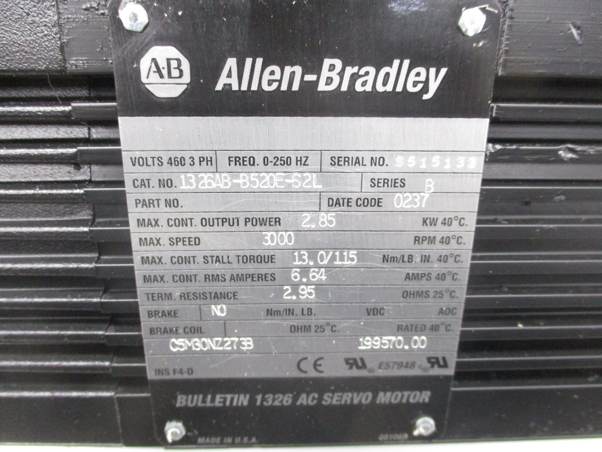 ALLEN BRADLEY 1326AB-B520E-S2L SER. B NSNP