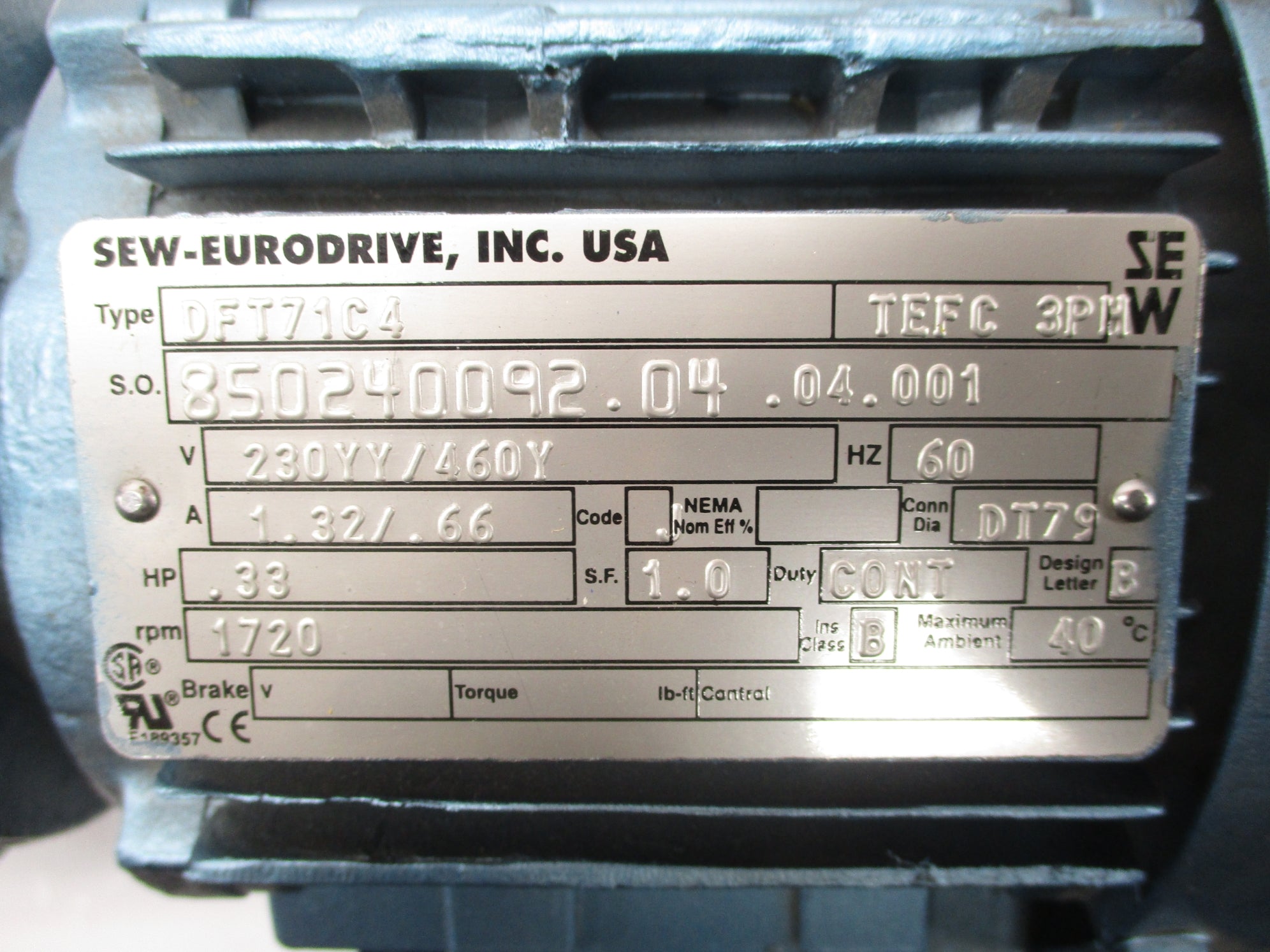 SEW EURODRIVE SAF37DT71C4 NSNP