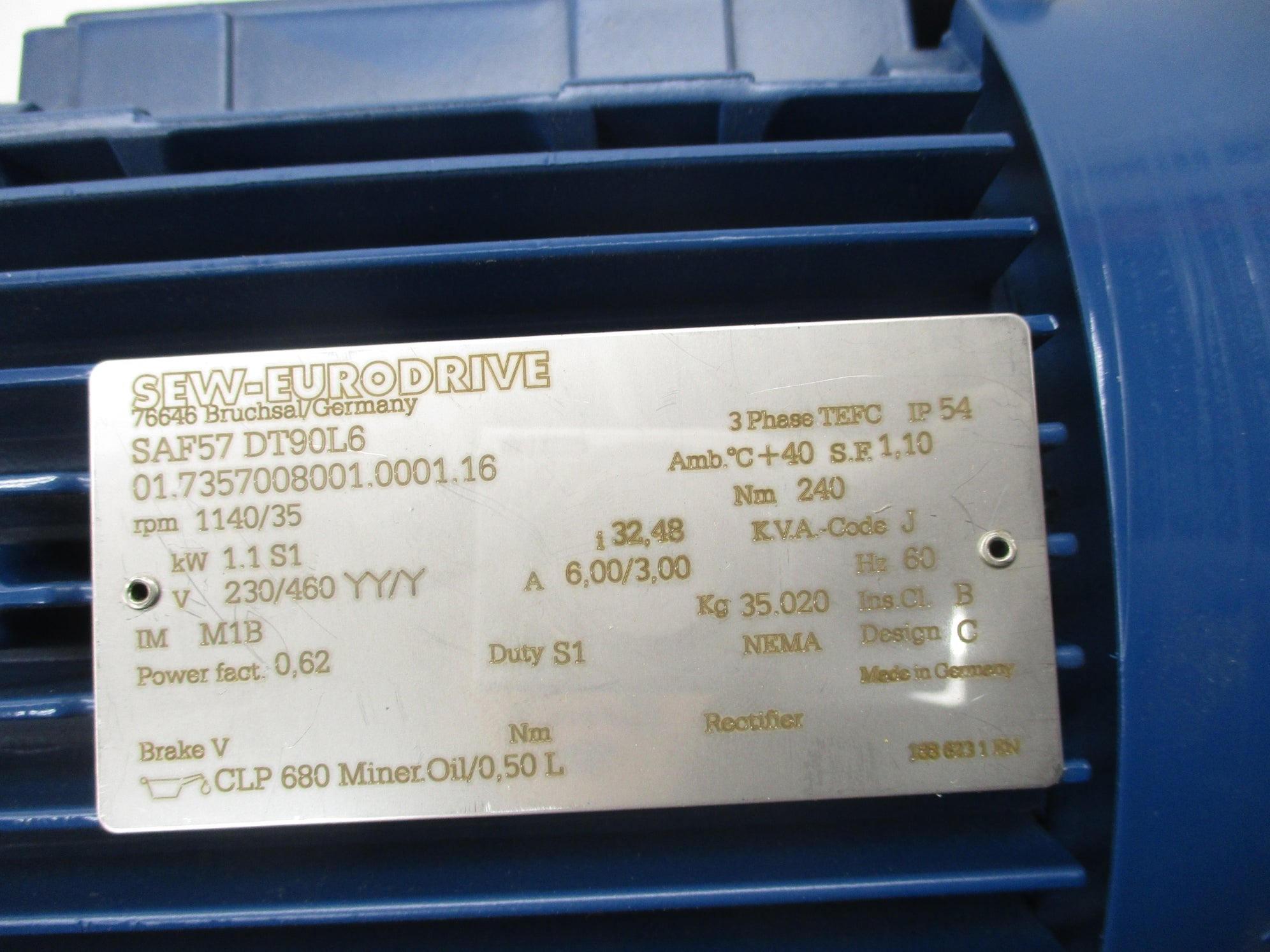 SEW EURODRIVE SAF57DT90L6 NSNP