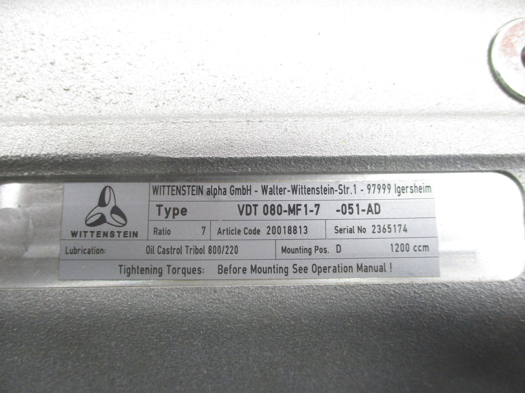 WITTENSTEIN VDT080-MF1-7-051-AD NSNP