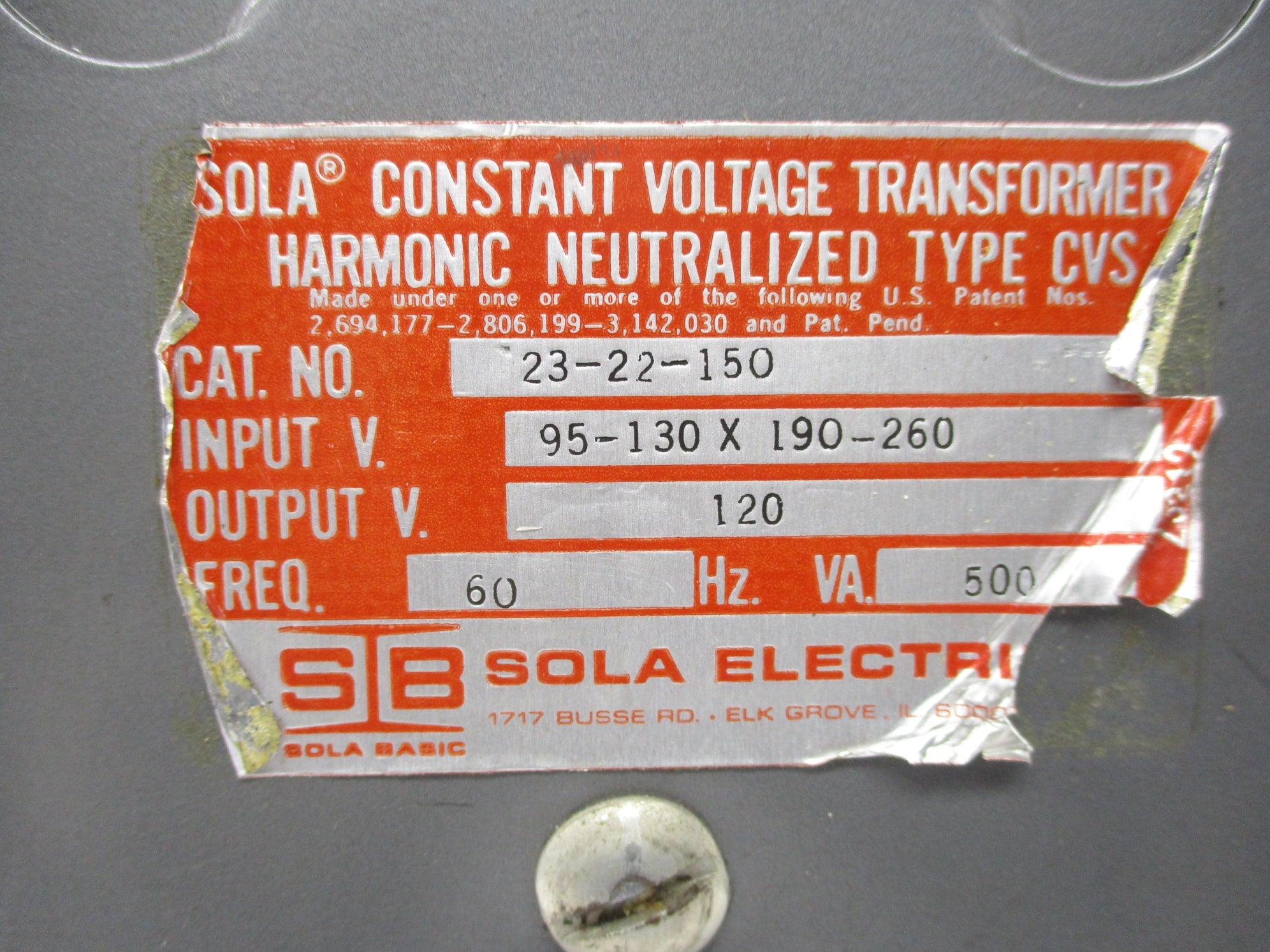 SOLA ELECTRIC 23-22-150 NSNP