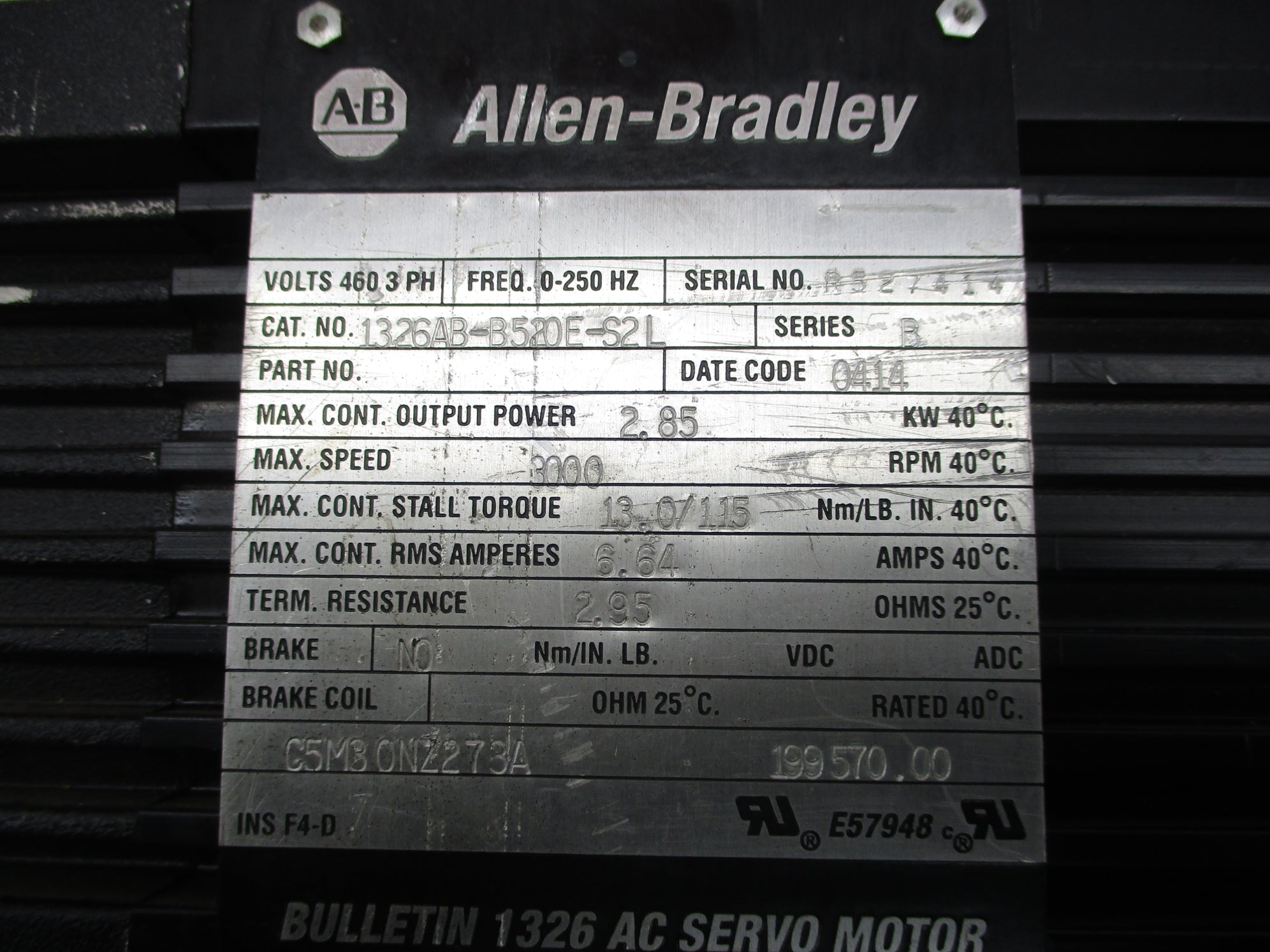 ALLEN BRADLEY 1326AB-B520E-S2L SER. B UNMP