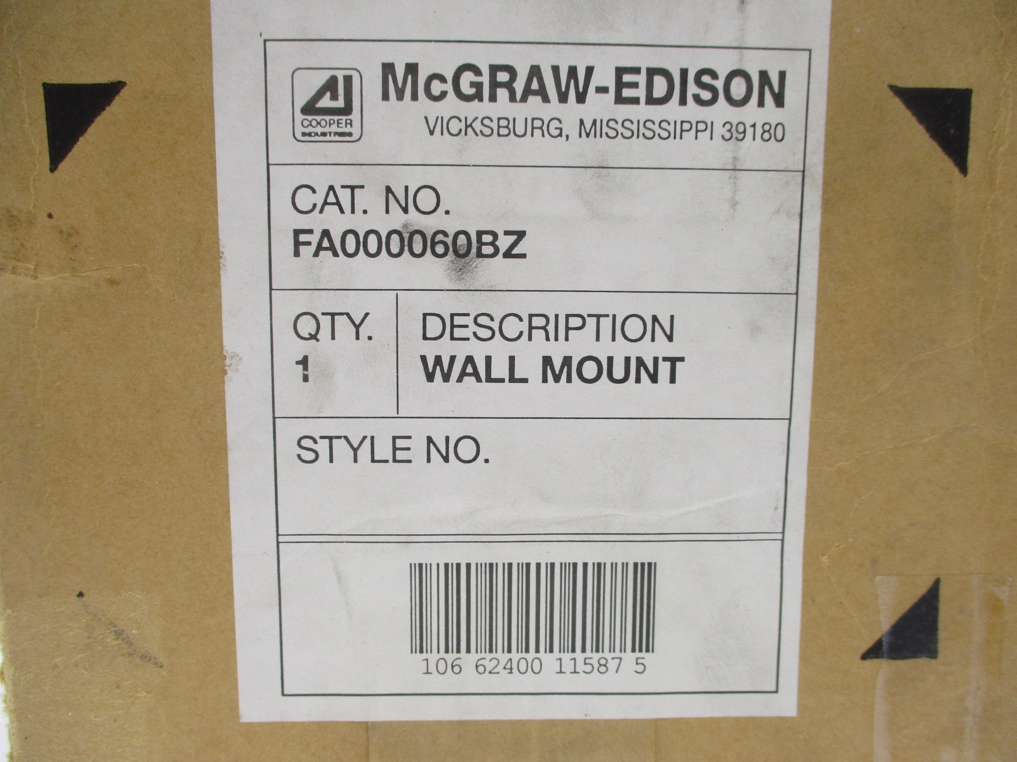 MCGRAW EDISON FA000060BZ NSMP