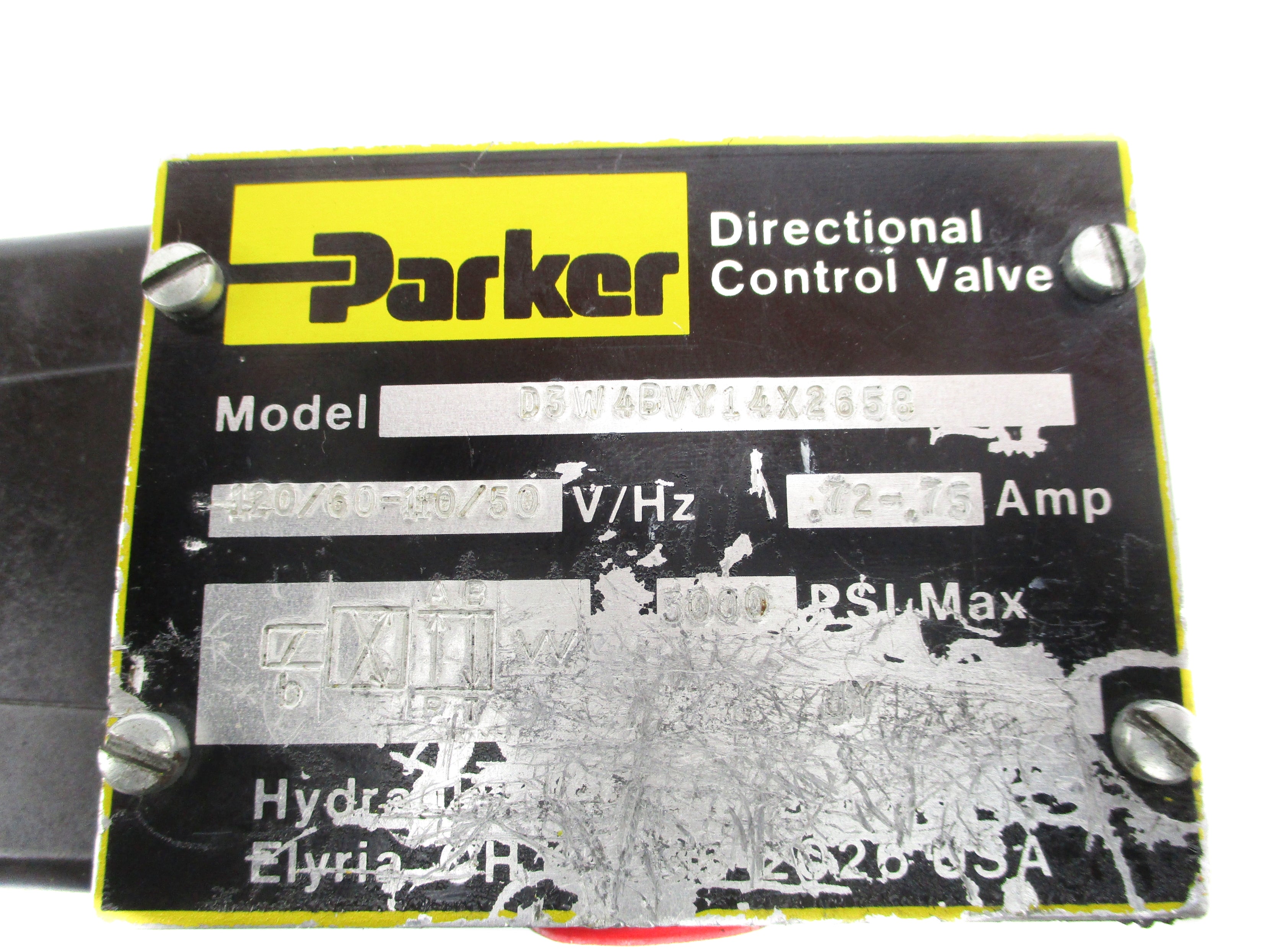 PARKER D3W4BVY14X2658 3000PSI 120V UNMP