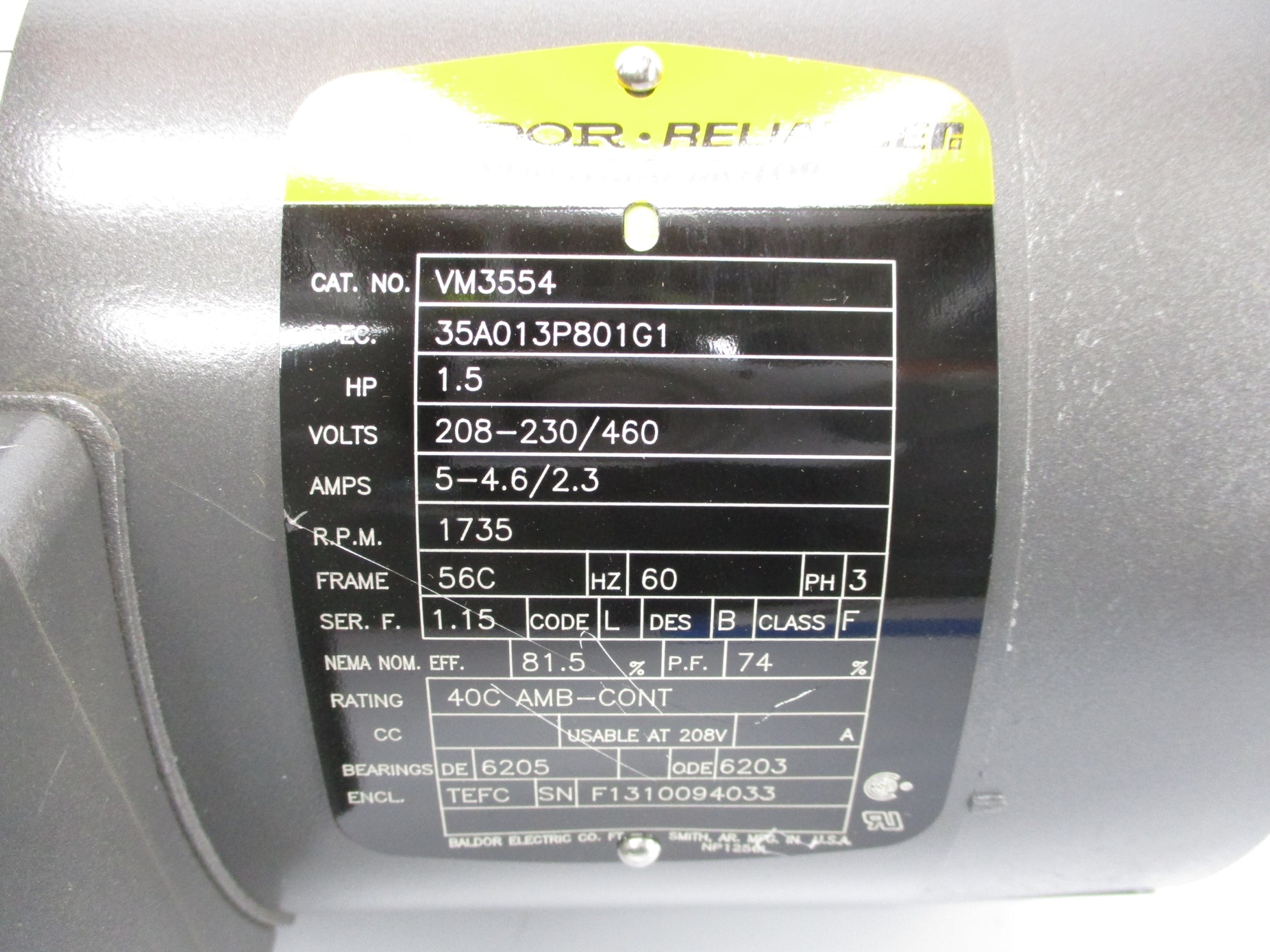 BALDOR VM3554 NSMP