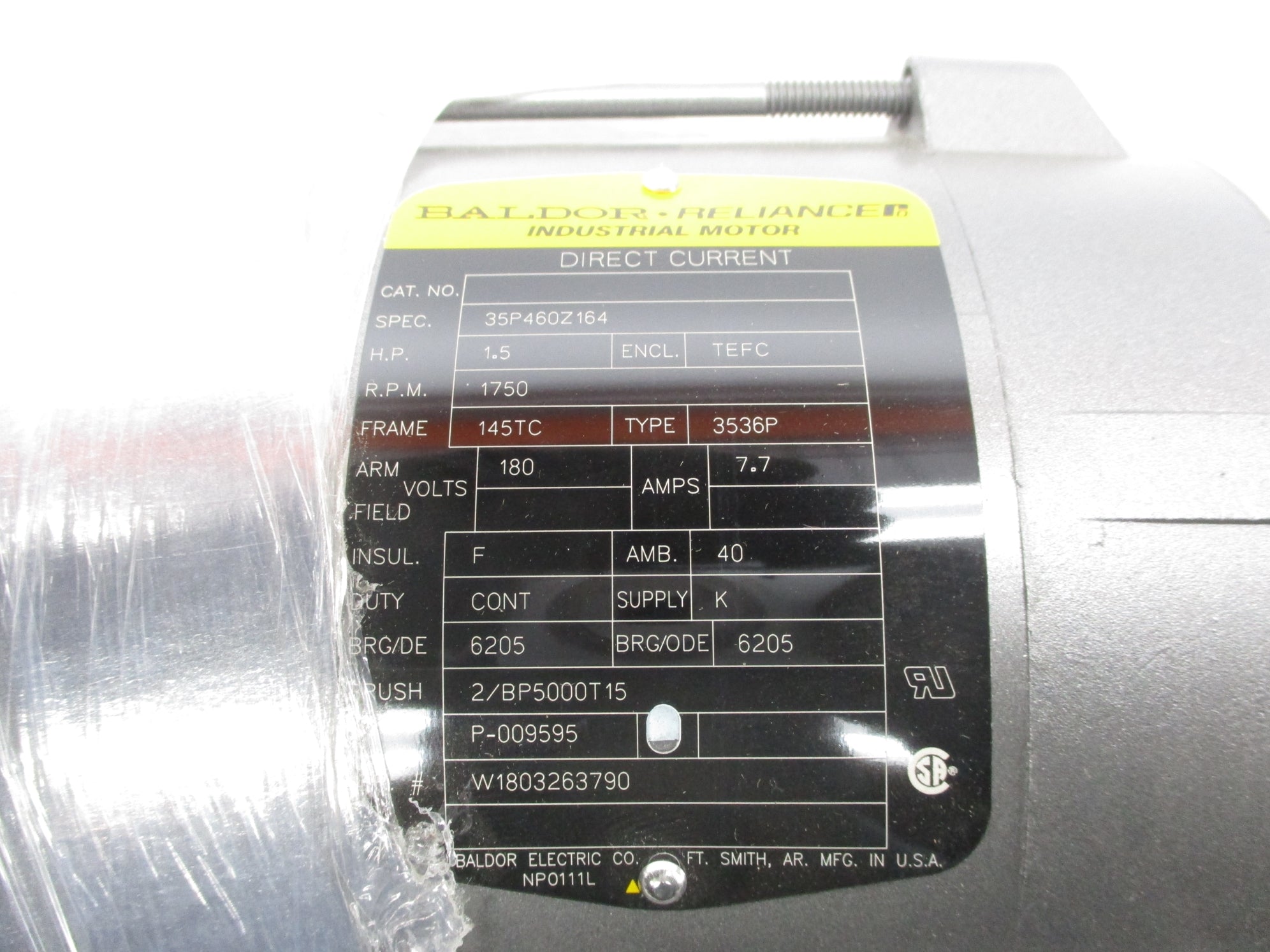 BALDOR 35P460Z164 180V 7.7A NSMP