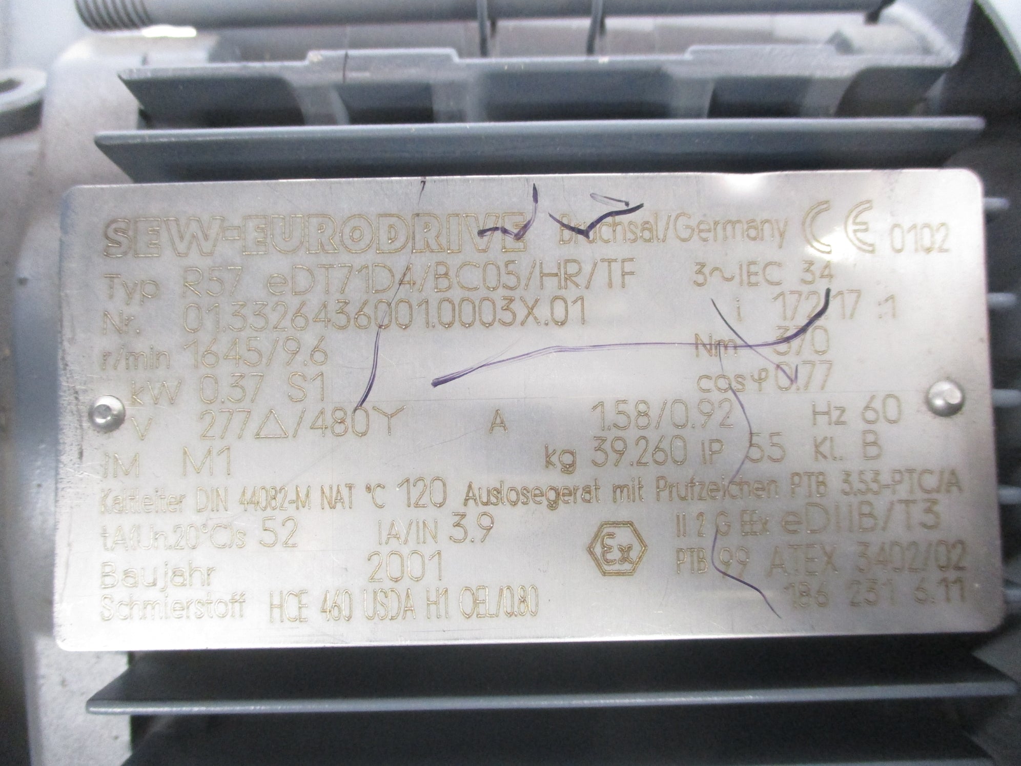 SEW EURODRIVE R57EDT71D4/BC05/HR/TF NSNP