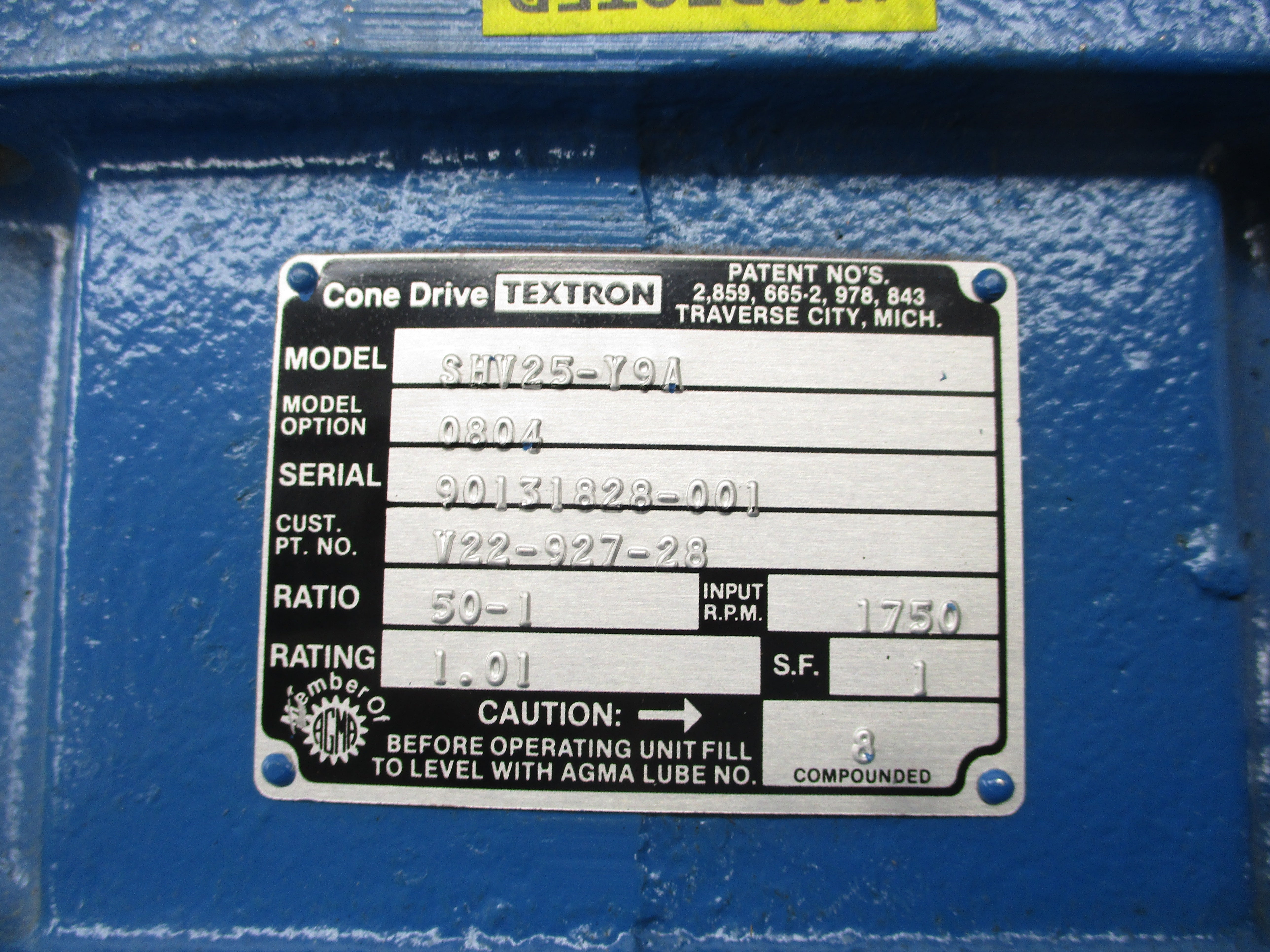TEXTRON SHV25-Y9A NSNP