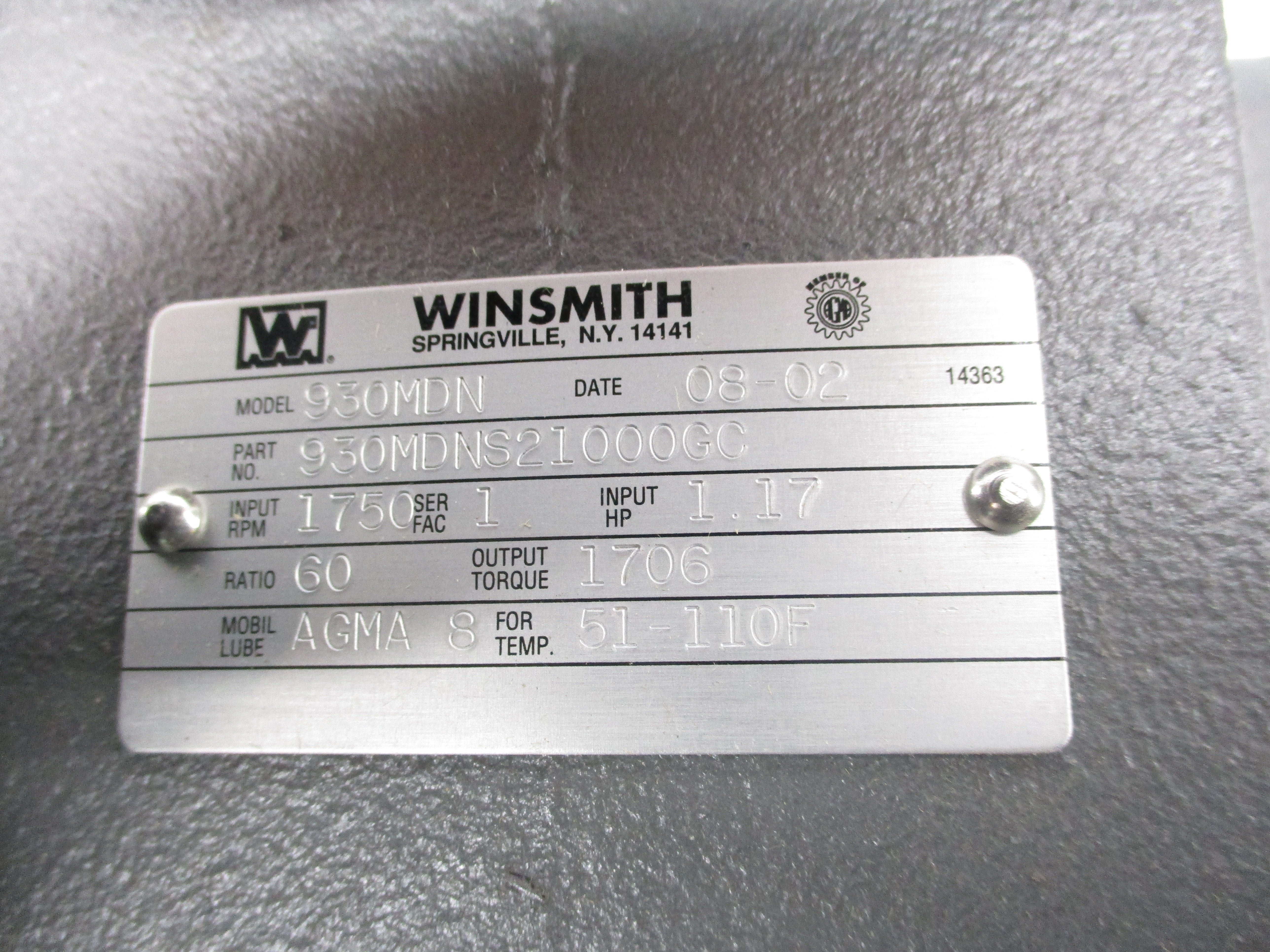 WINSMITH 930MDNS21000GC NSNP