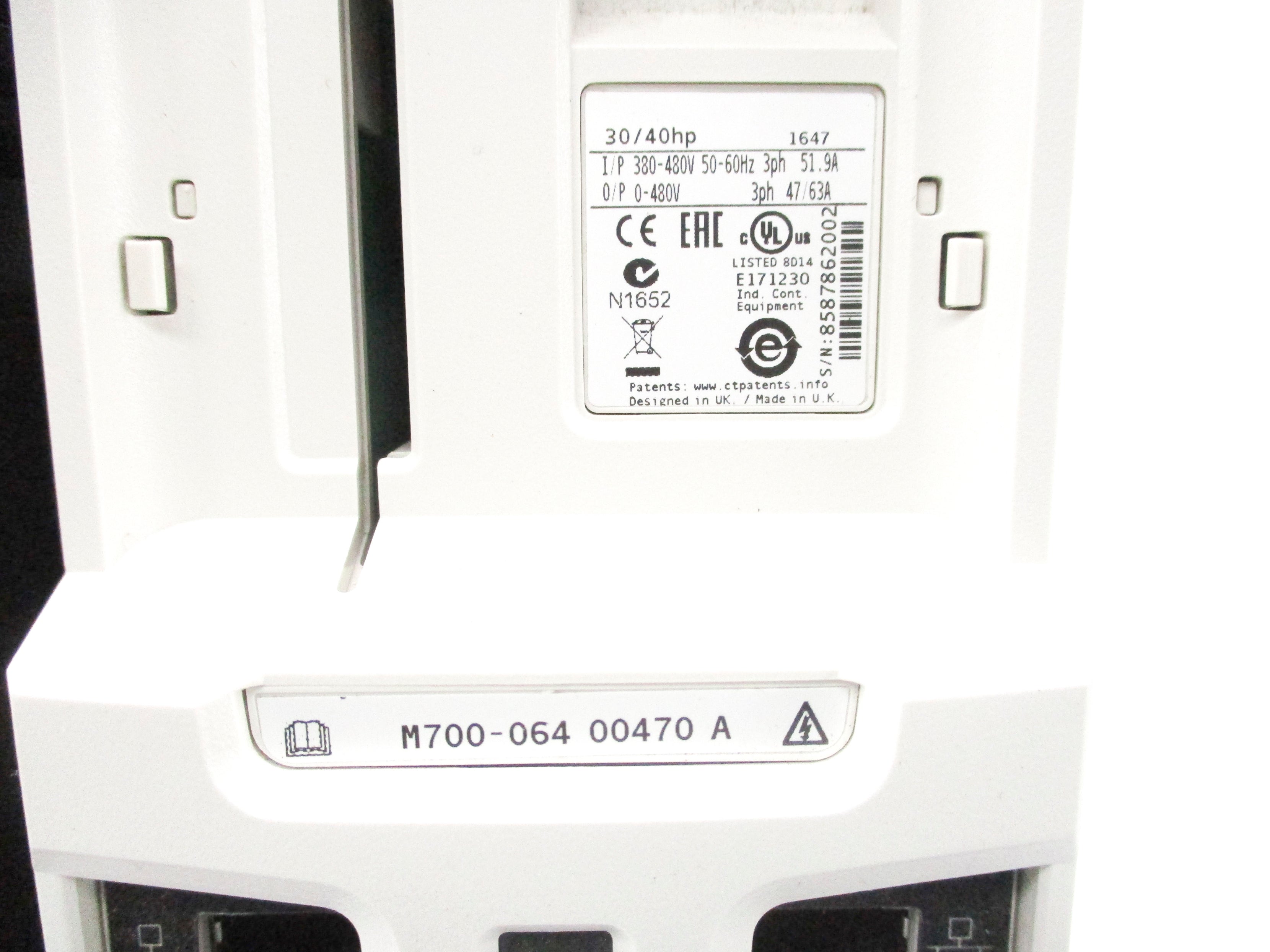 CONTROL TECHNIQUES M700-06400470A10101AB100 F/W 01.15.00.00 NSMP
