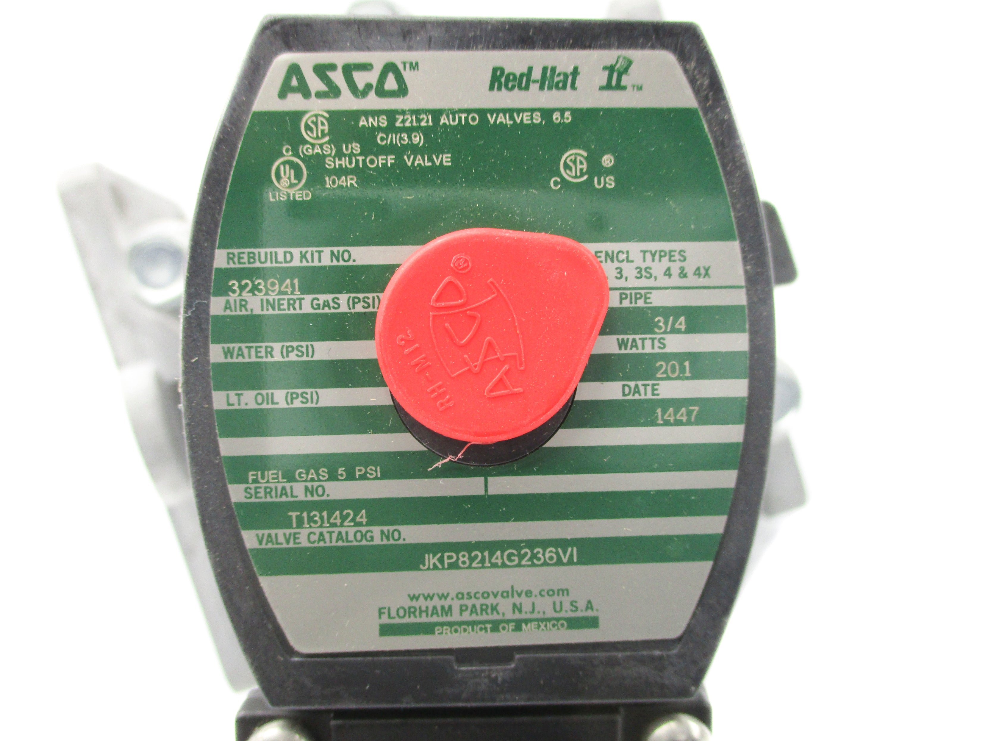 ASCO JKP8214G236VI 120V 3/4" NSNP