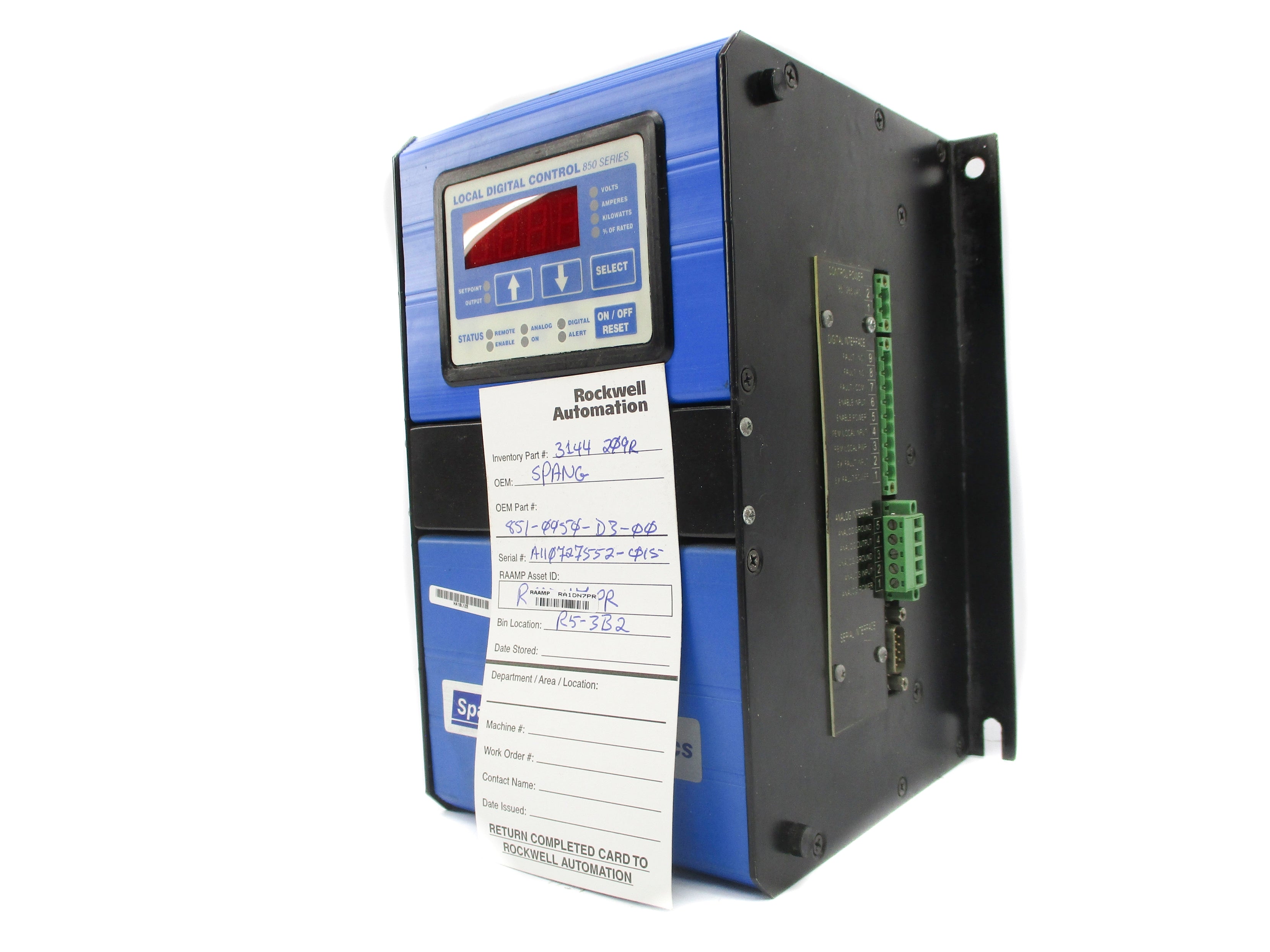 SPANG POWER ELECTRONICS 851-0050-D3-00 85-265VAC 0-50A REMAN