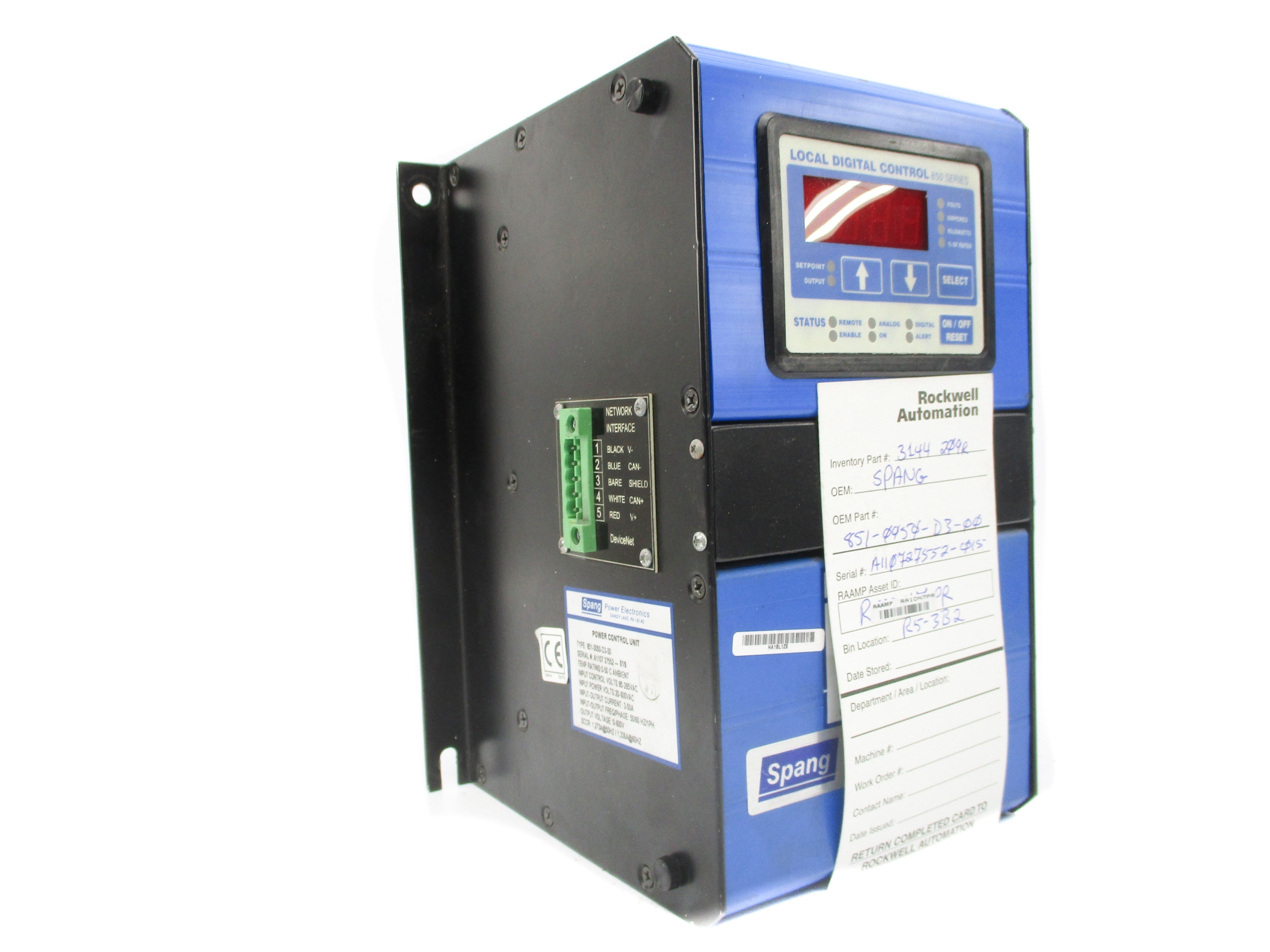 SPANG POWER ELECTRONICS 851-0050-D3-00 85-265VAC 0-50A REMAN