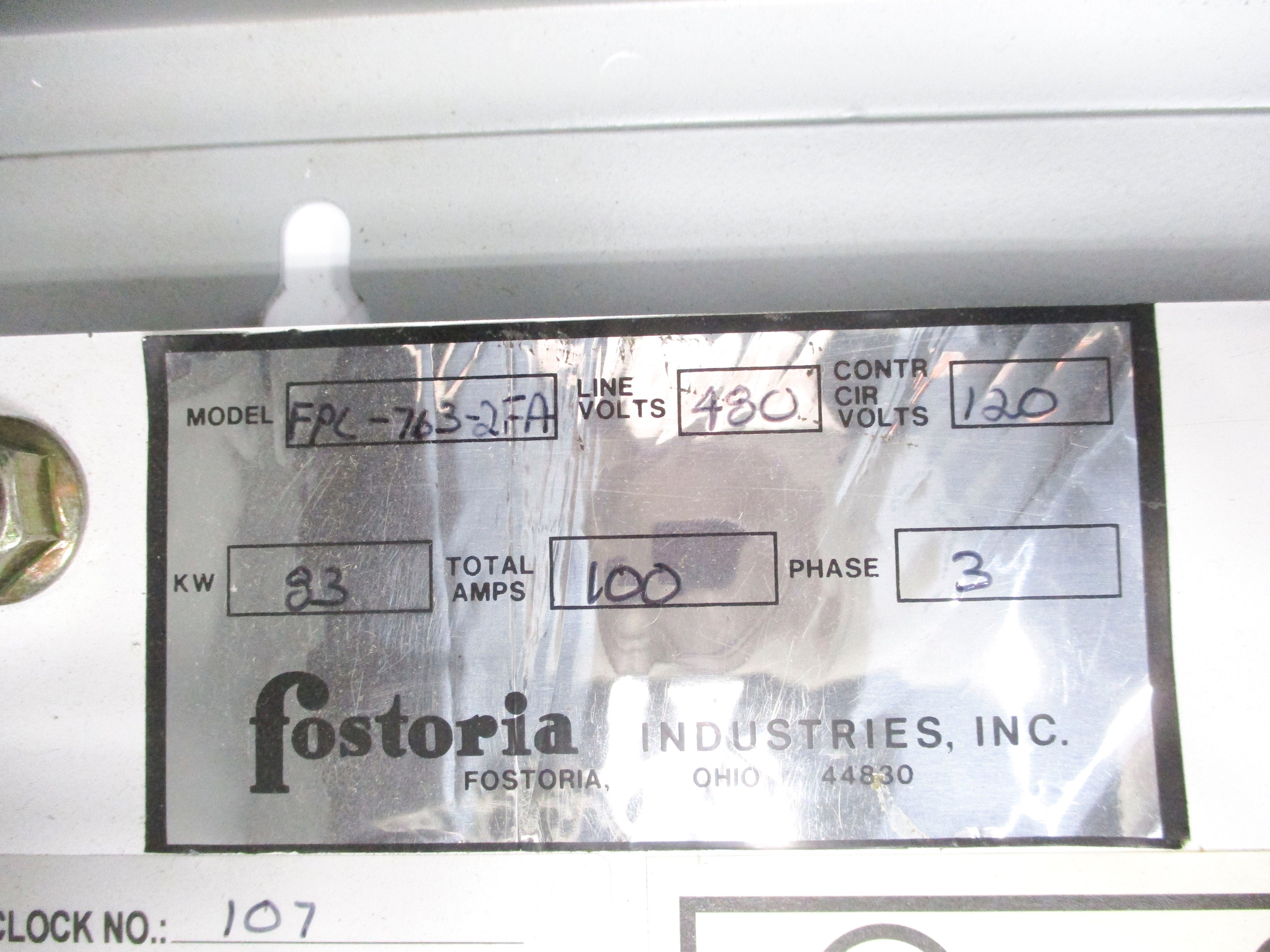 FOSTORIA FPC-763-2FA 480V NSNP