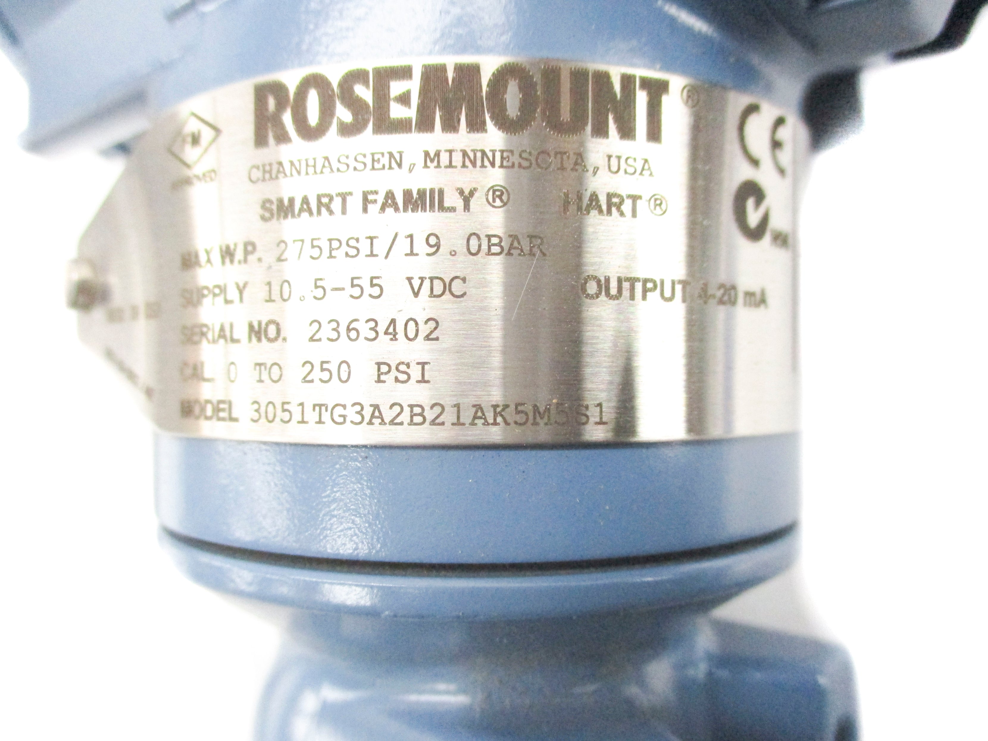 ROSEMOUNT 3051TG3A2B21AK5M5S1 275PSI NSMP