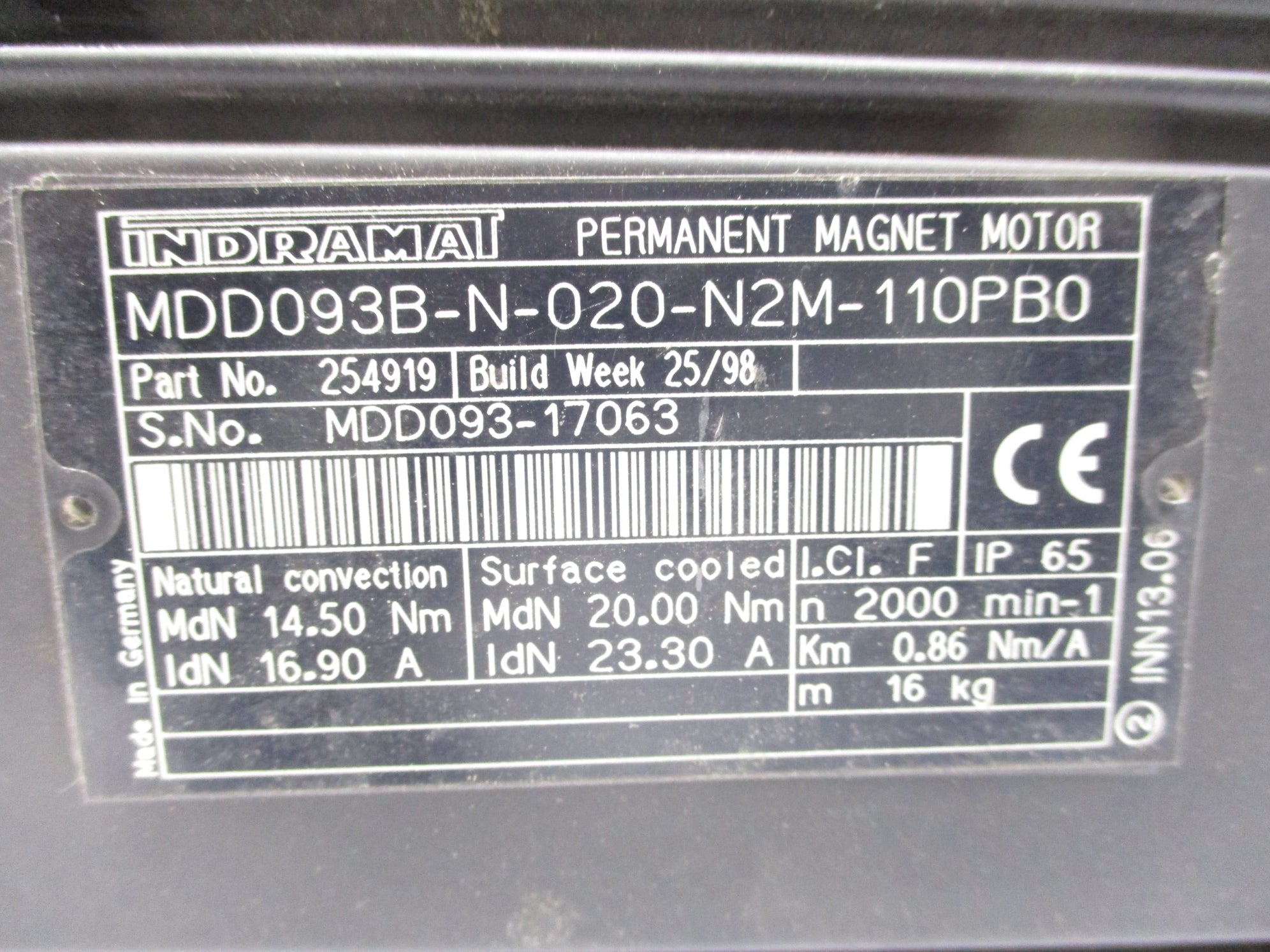INDRAMAT MDD093B-N-020-N2M-110PB0 UNMP