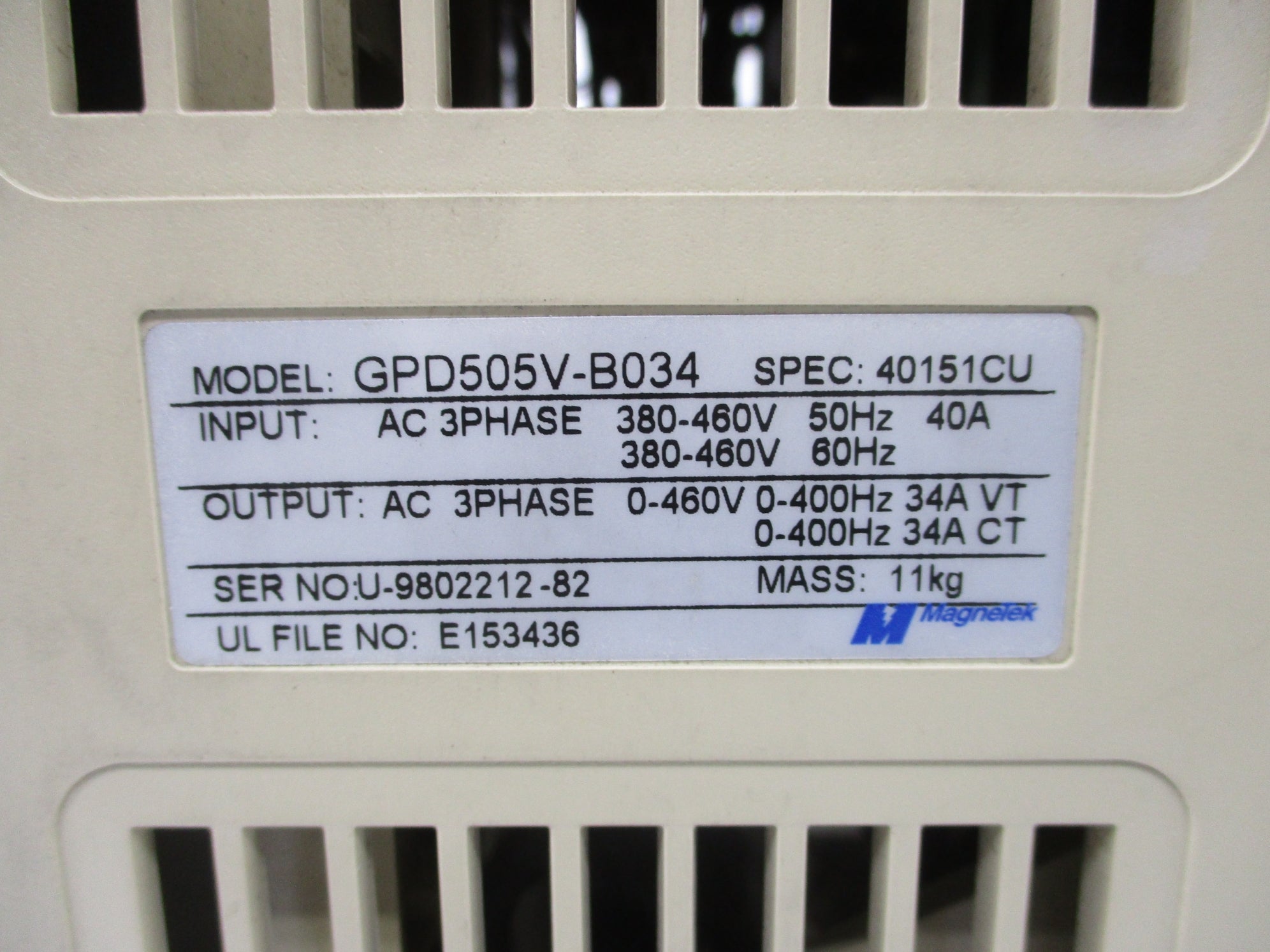 MAGNETEK GPD505V-B034 UNMP