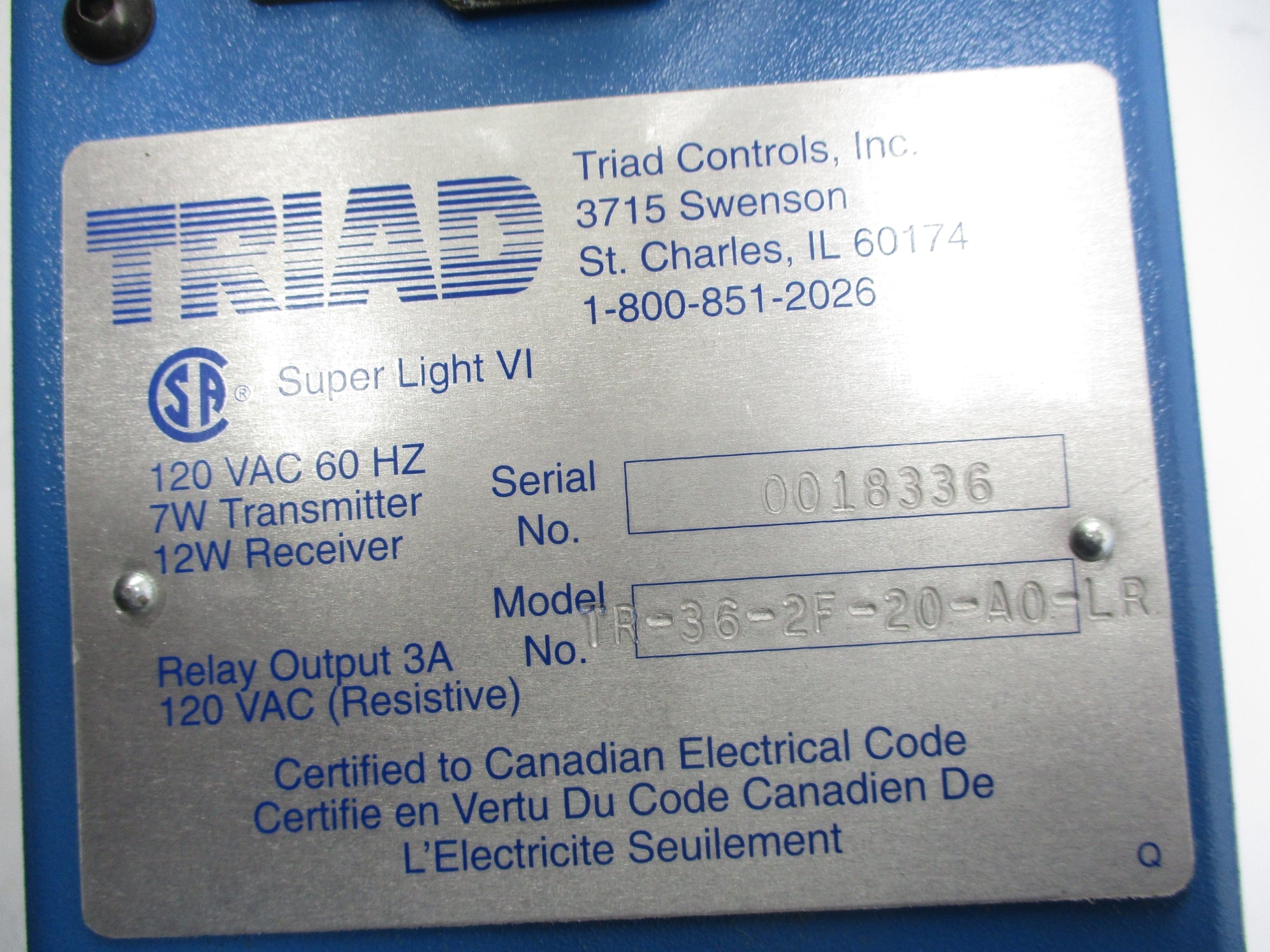 TRIAD TR-36-2F-20-A0-LR NSNP