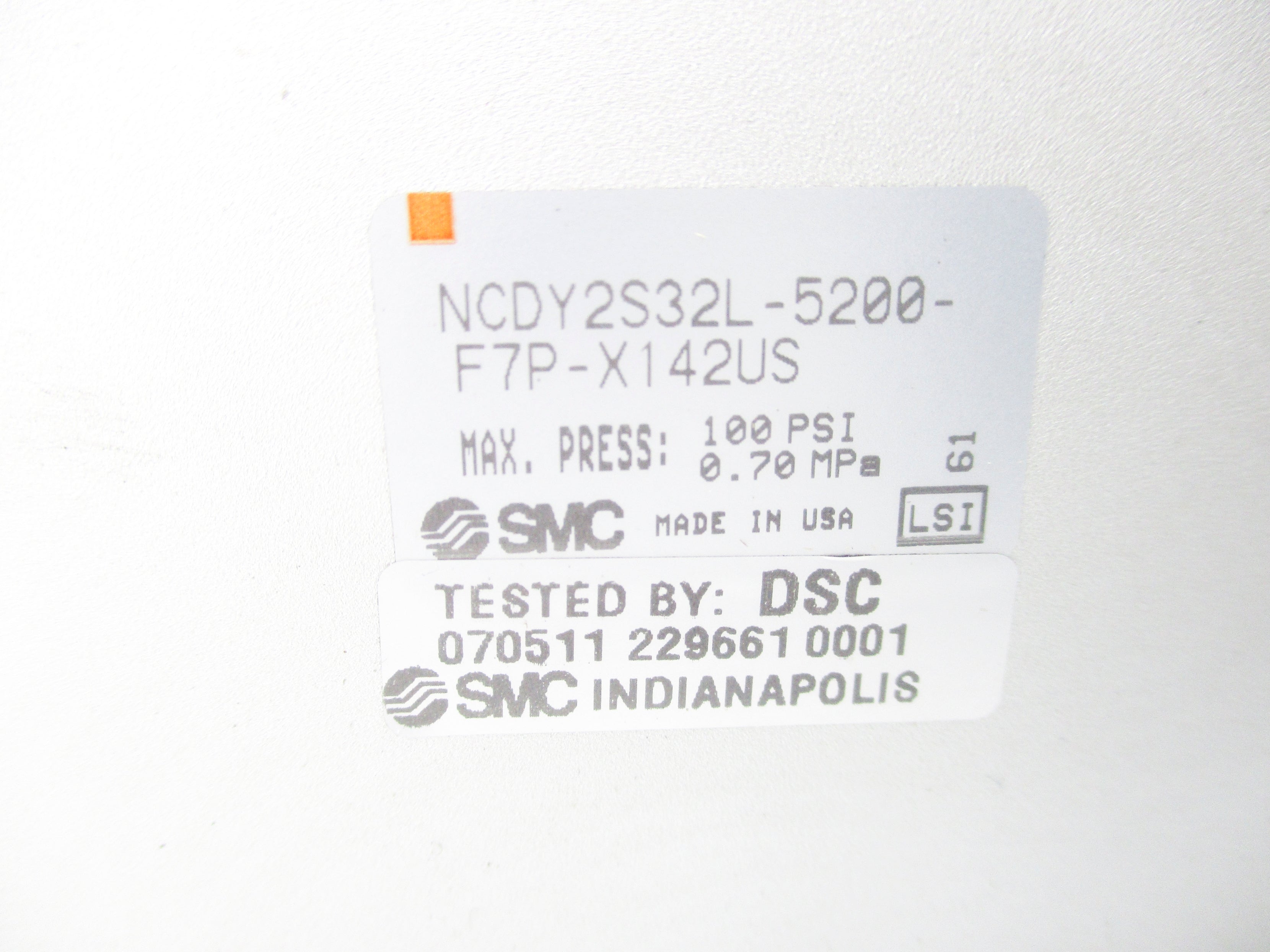 SMC NCDY2S32L-5200-F7P-X142US 100PSI UNMP