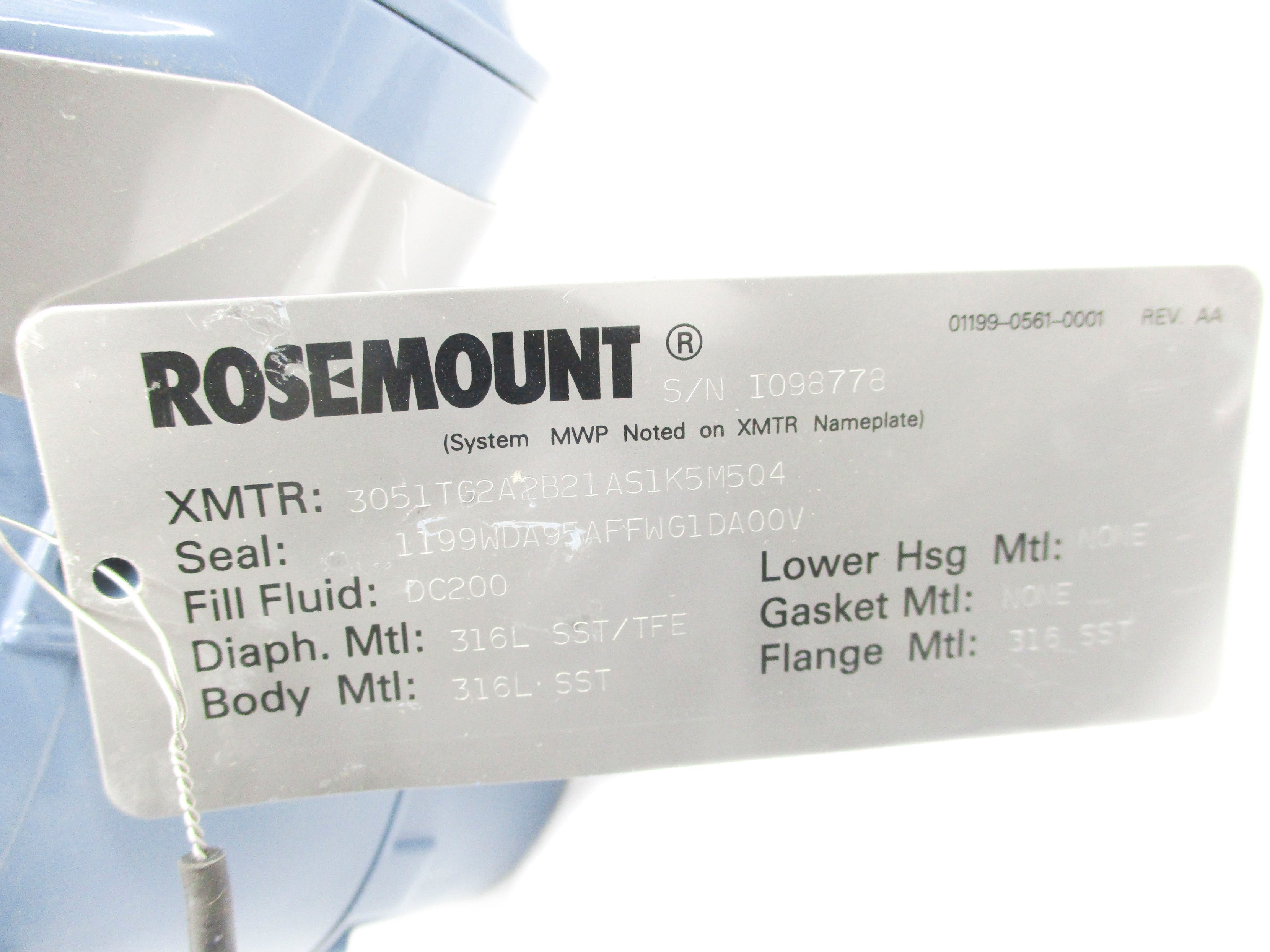 ROSEMOUNT 3051TG2A2B21AS1K5M5Q4 1199WDA95AFFWG1DA00V NSMP