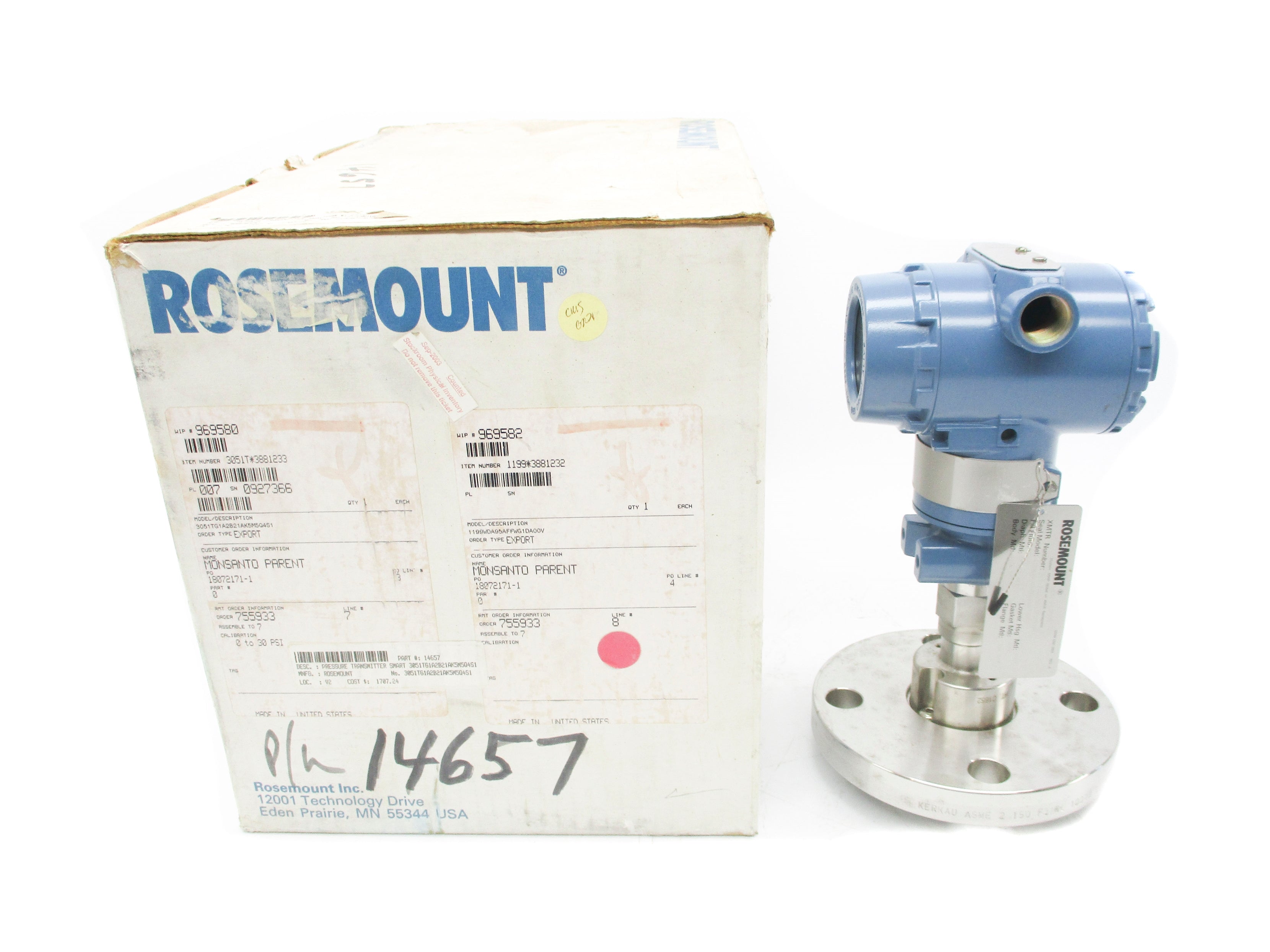 ROSEMOUNT 3051TG2A2B21AK5M5Q4S1 1199WDA95AFFWG1DA00V NSMP