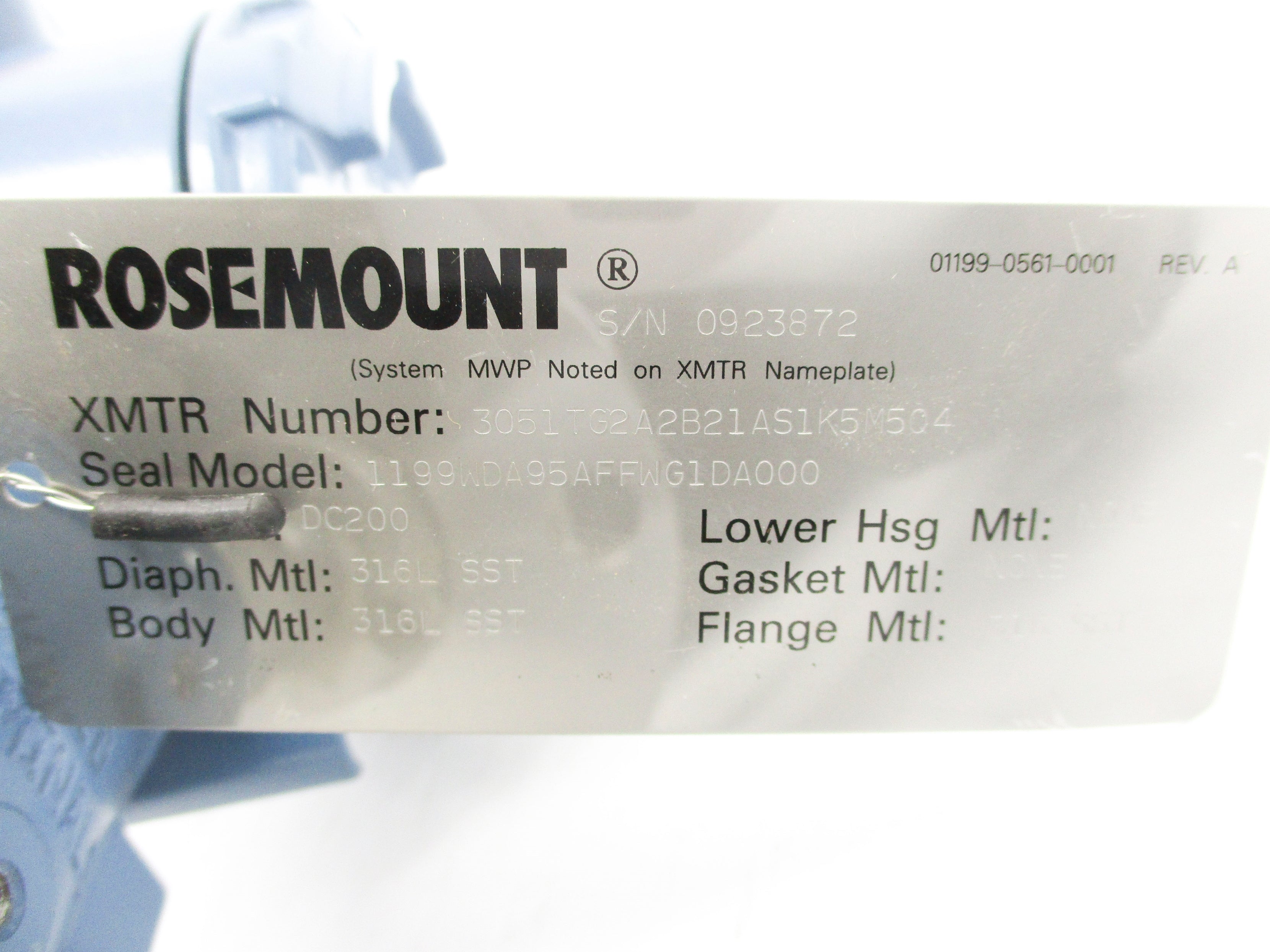 ROSEMOUNT 3051TG2A2B21AS1K5M5Q4 1199WDA95AFFWG1DA000 NSNP