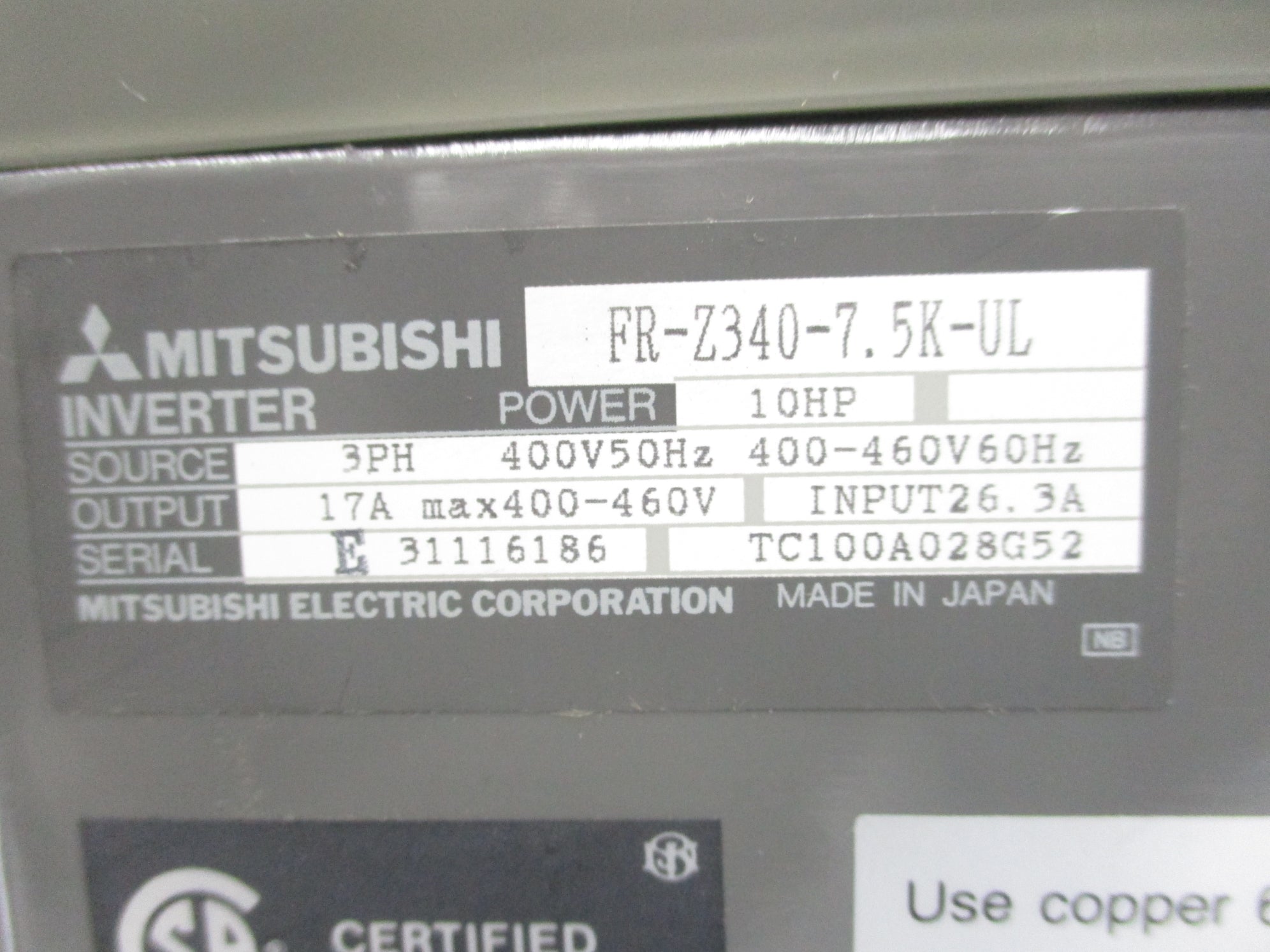 MITSUBISHI FR-Z340-7.5K-UL NSMP