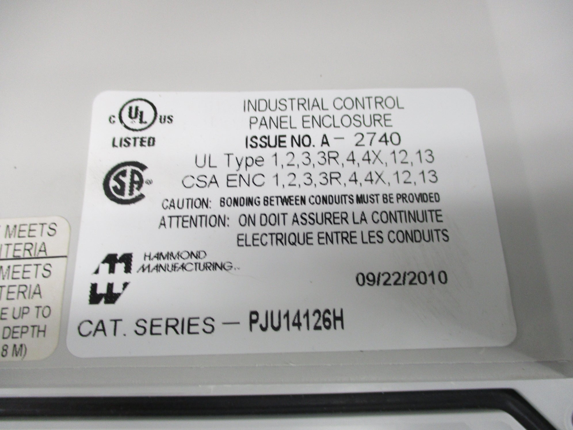 HAMMOND PJU14126H NSMP