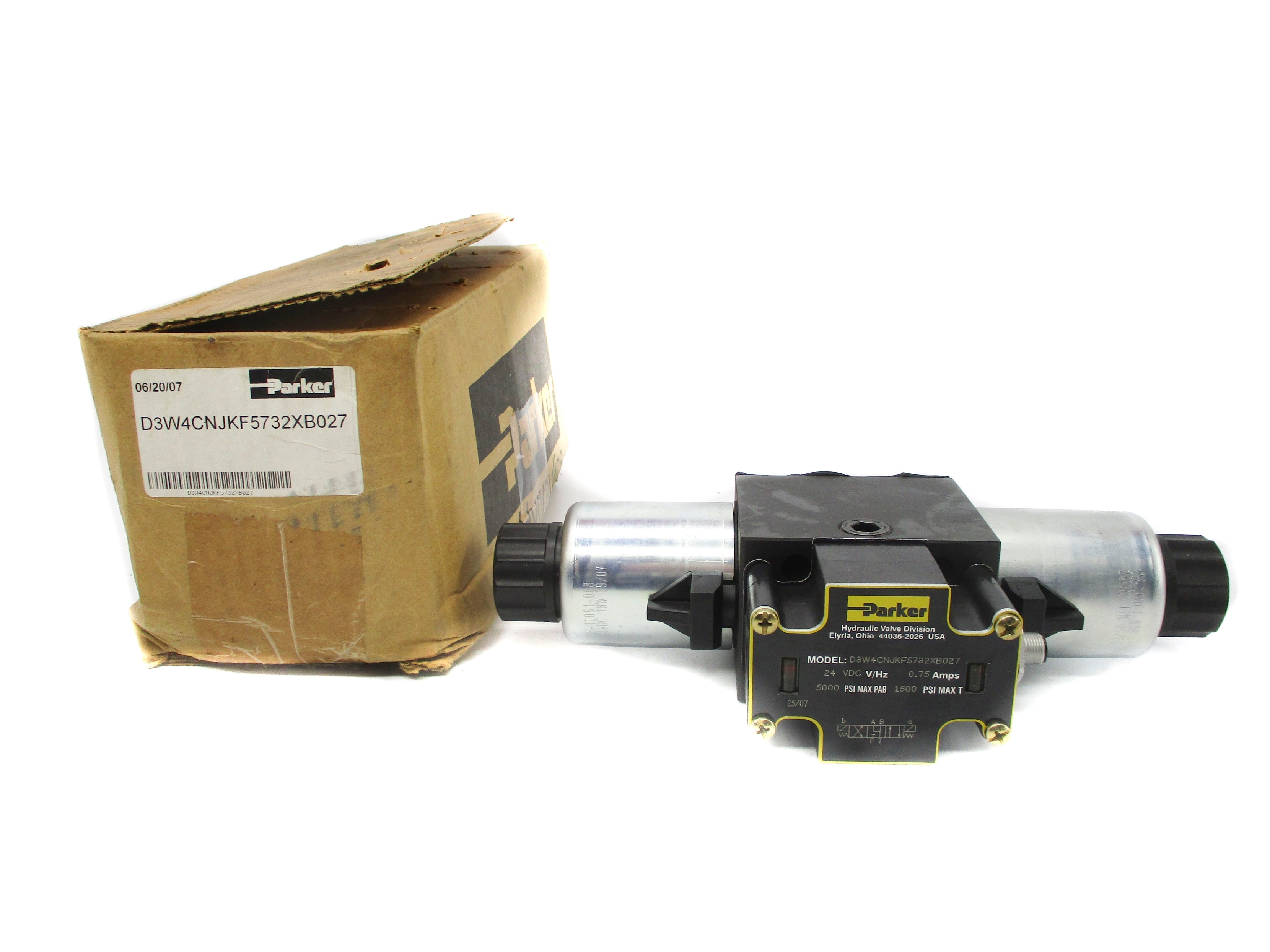 PARKER D3W4CNJKF5732XB027 24VDC 5000PSI NSMP