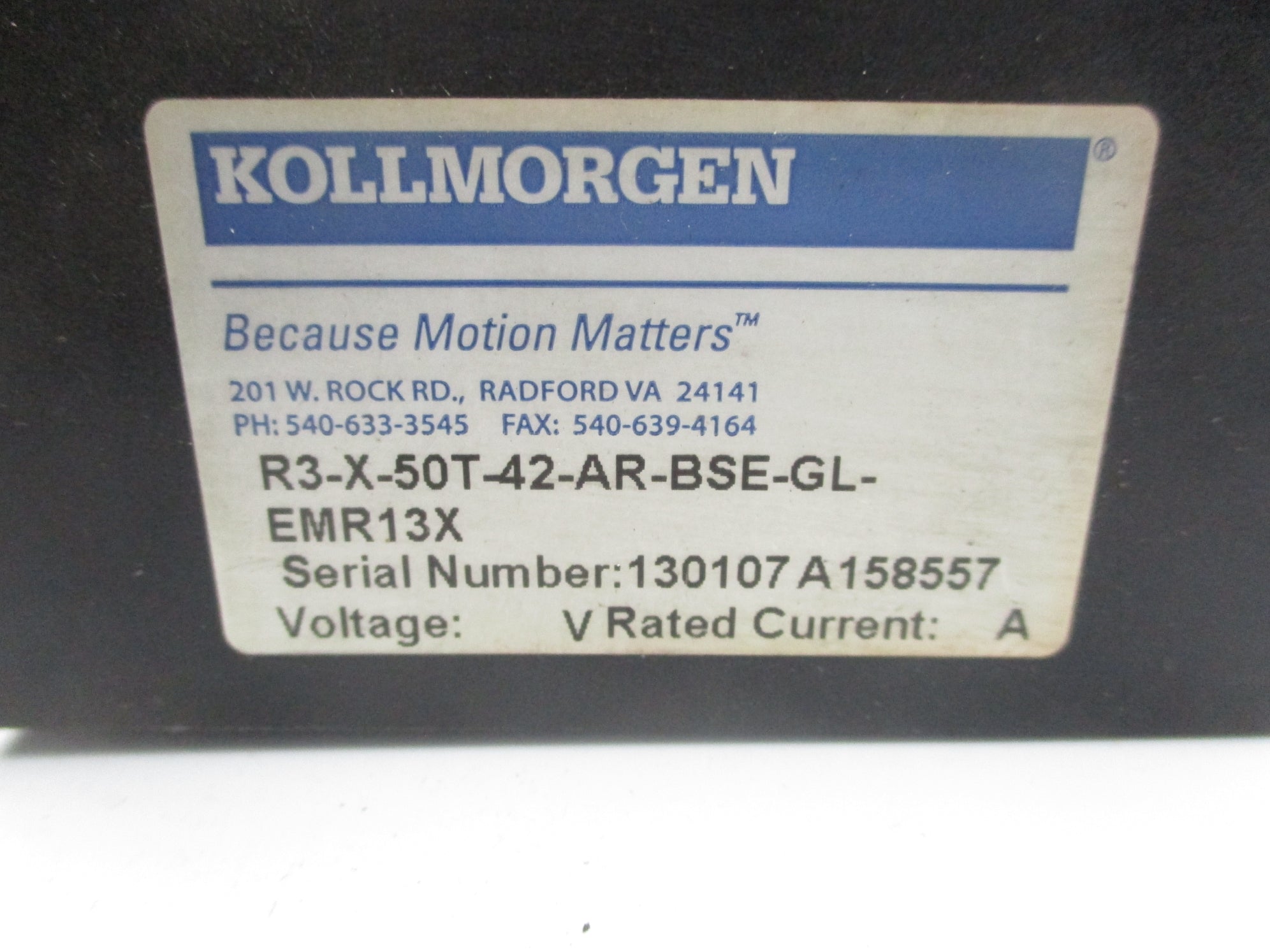 KOLLMORGEN R3-X-50T-42-AR-BSE-GL-EMR13X NSNP