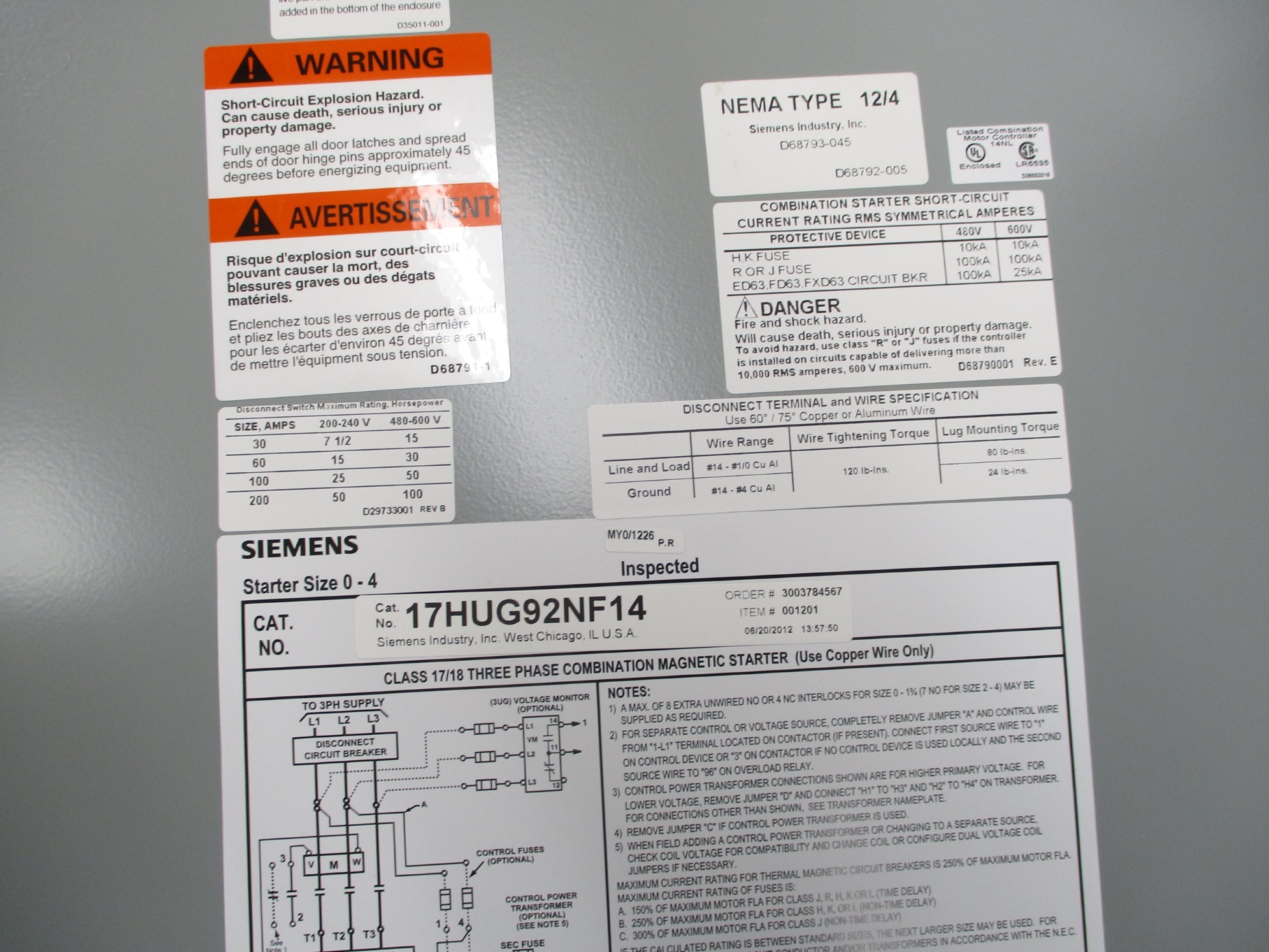 SIEMENS 17HUG92NF14 NSNP