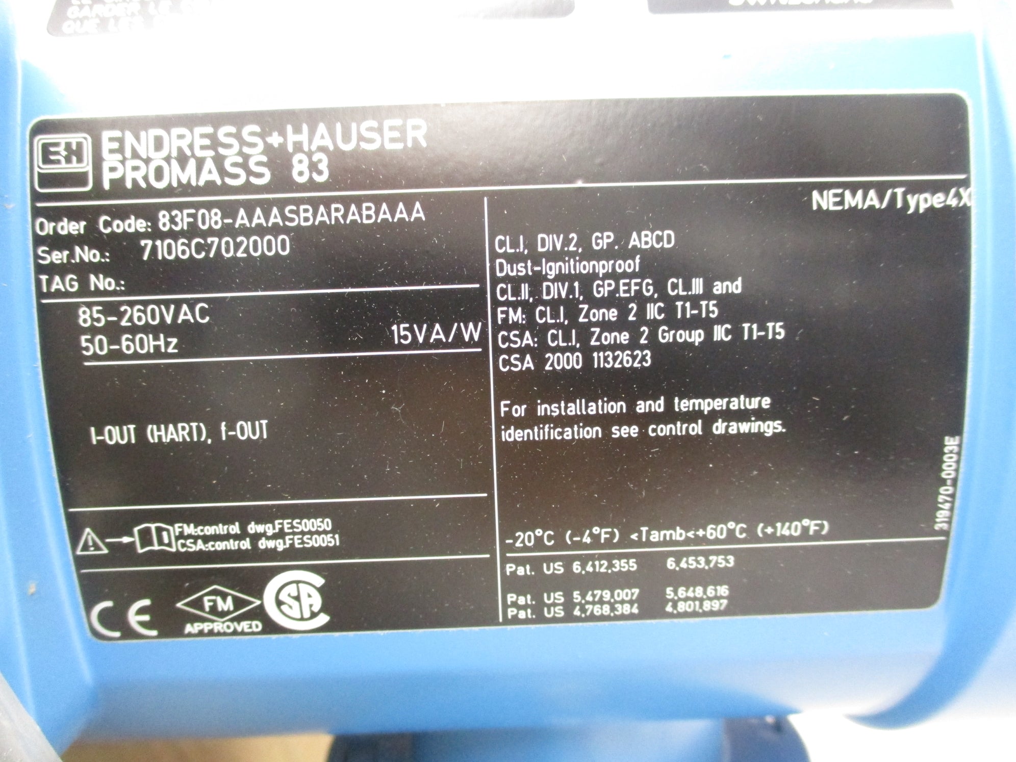 ENDRESS+HAUSER 83F08-AAASBARABAAA NSMP