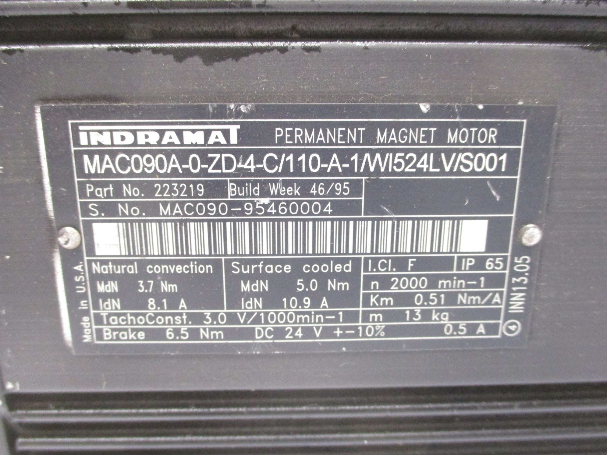 INDRAMAT MAC090A-0-ZD-4-C/110-A-1/WI524LV/S001 UNMP