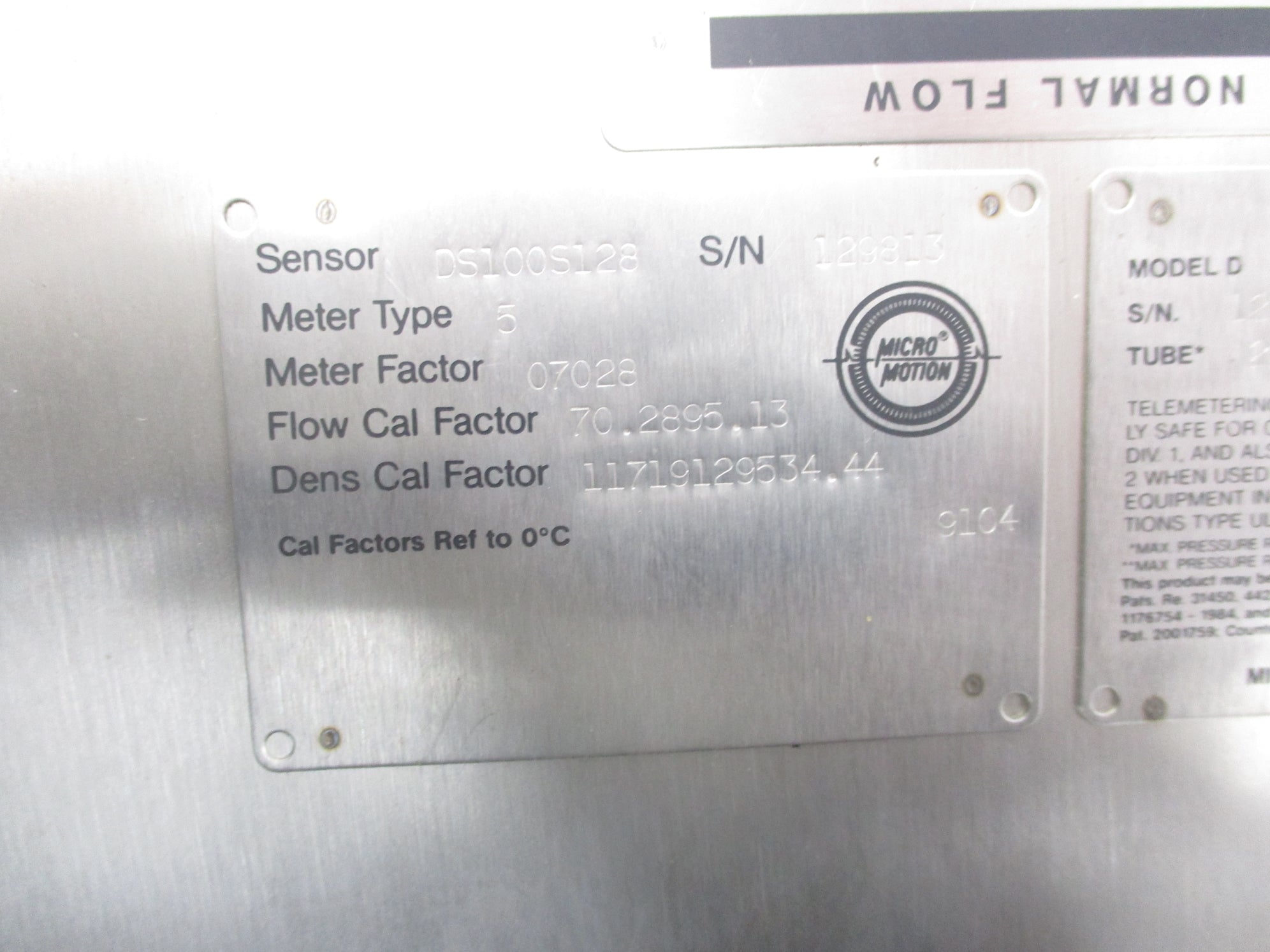 MICROMOTION DS100S128 NSNP