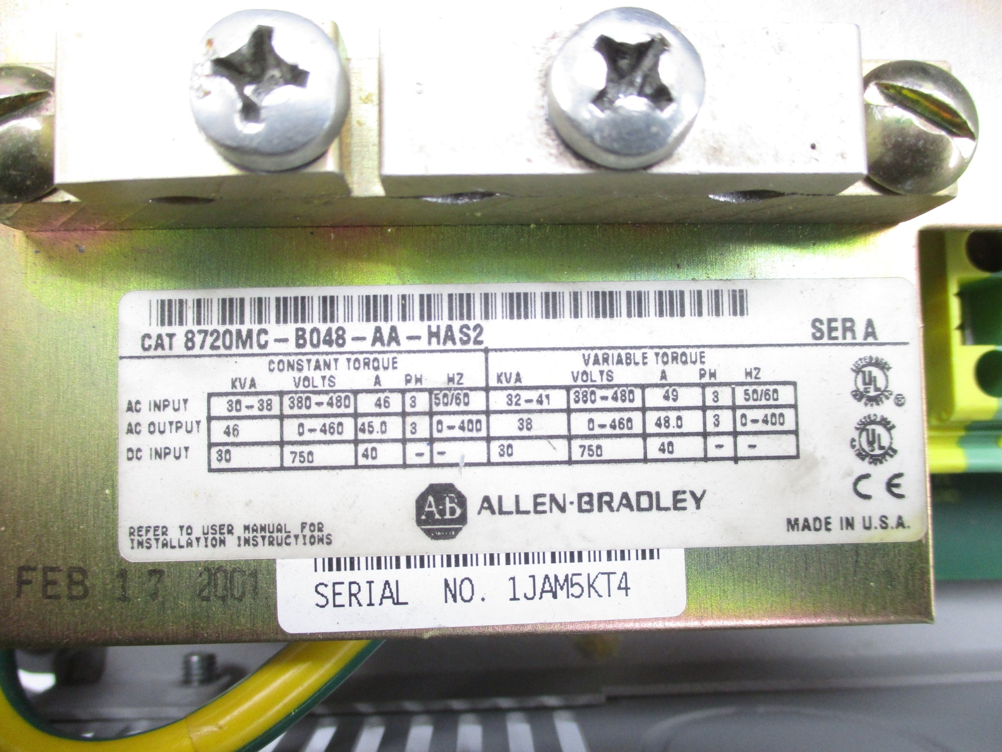 INDUSTRIAL SPARE PART 8720MCB048AAHAS2 SER. A REMAN